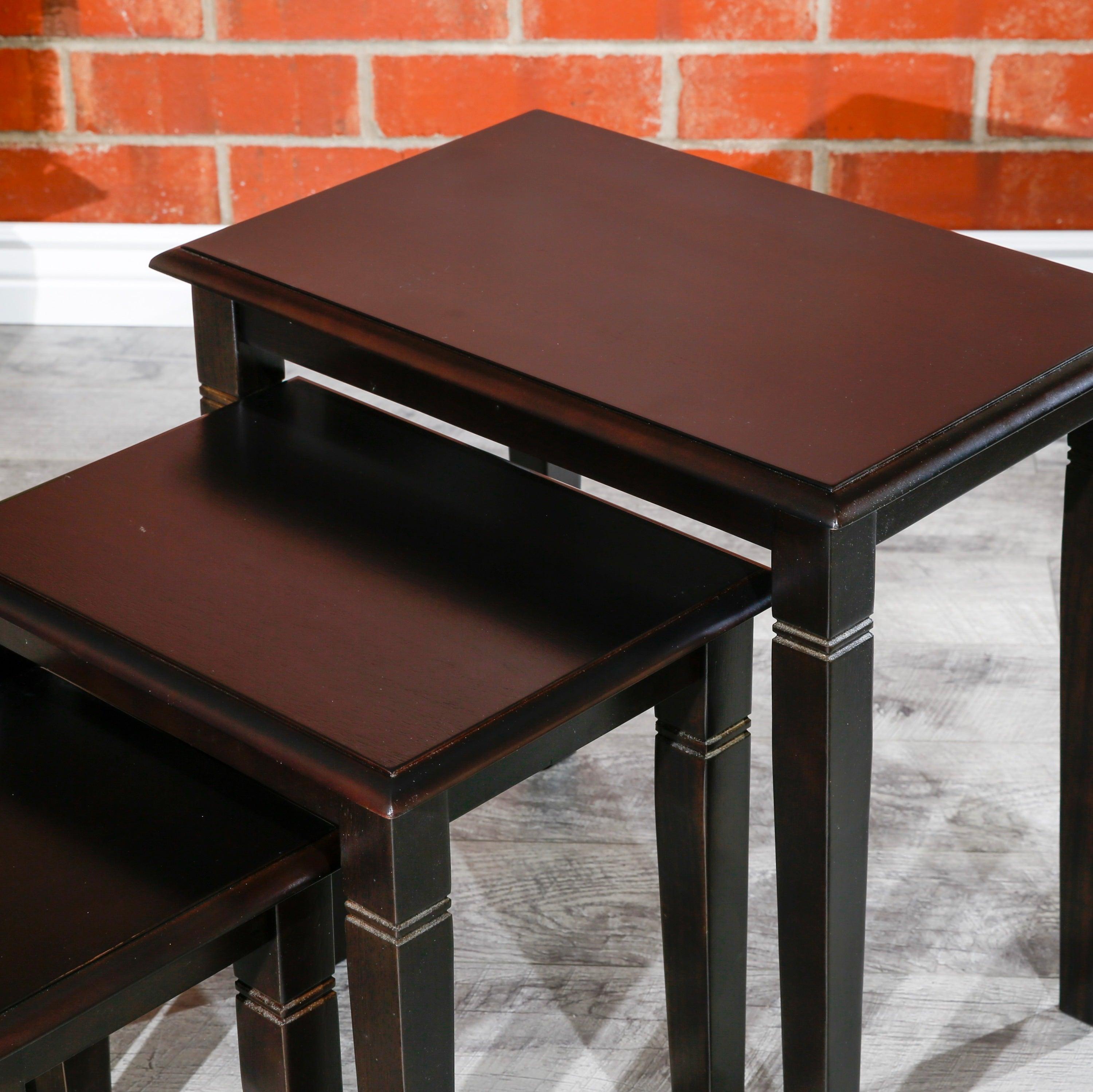 3-Piece Nesting Table Set, Espresso