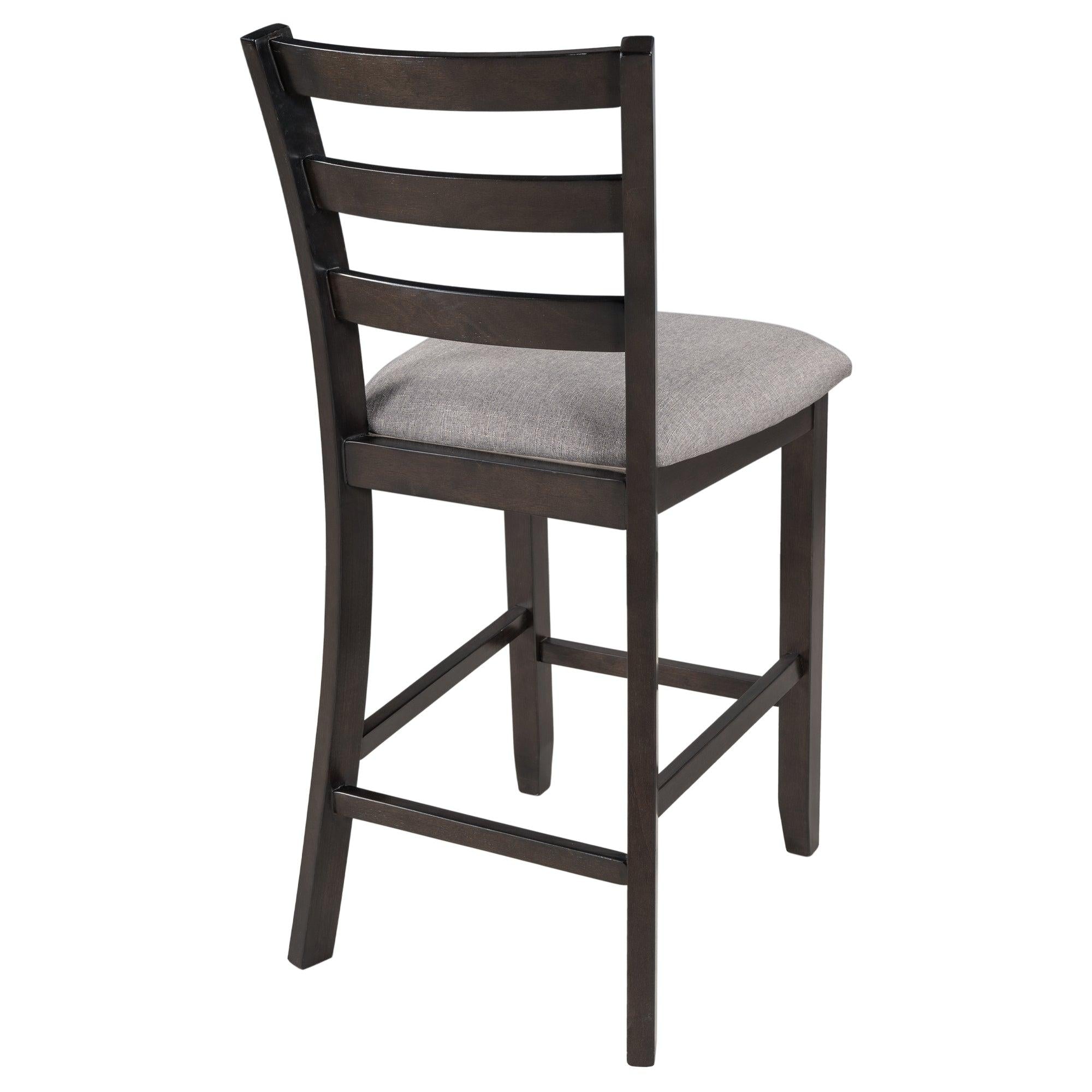 Set of 4 Wooden Counter Height Dining Chair with Padded Chairs, Espresso