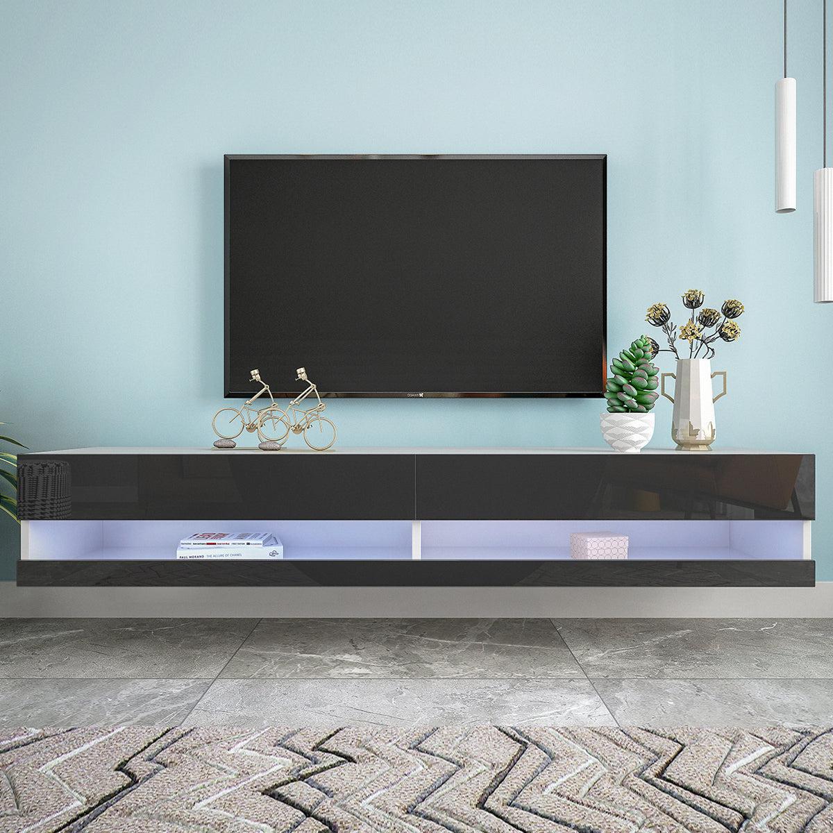 180 Wall Mounted Floating 80" TV Stand with 20 Color LEDs image