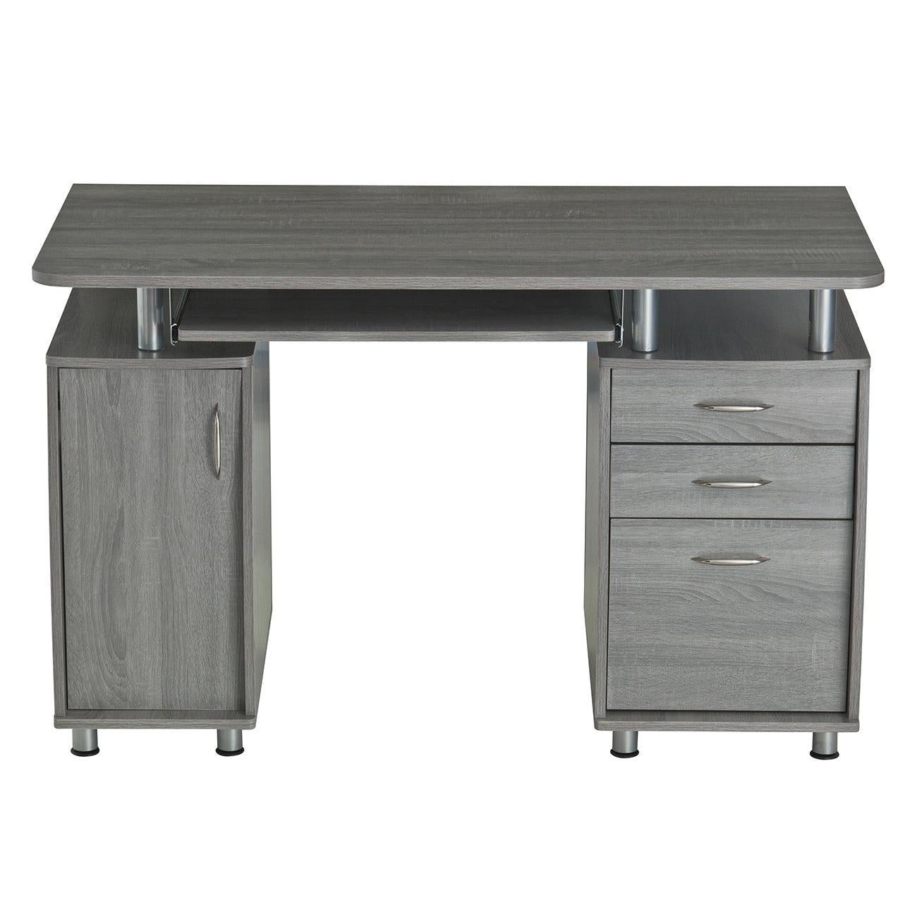 Techni Mobili Complete Workstation Computer Desk withStorage, Grey