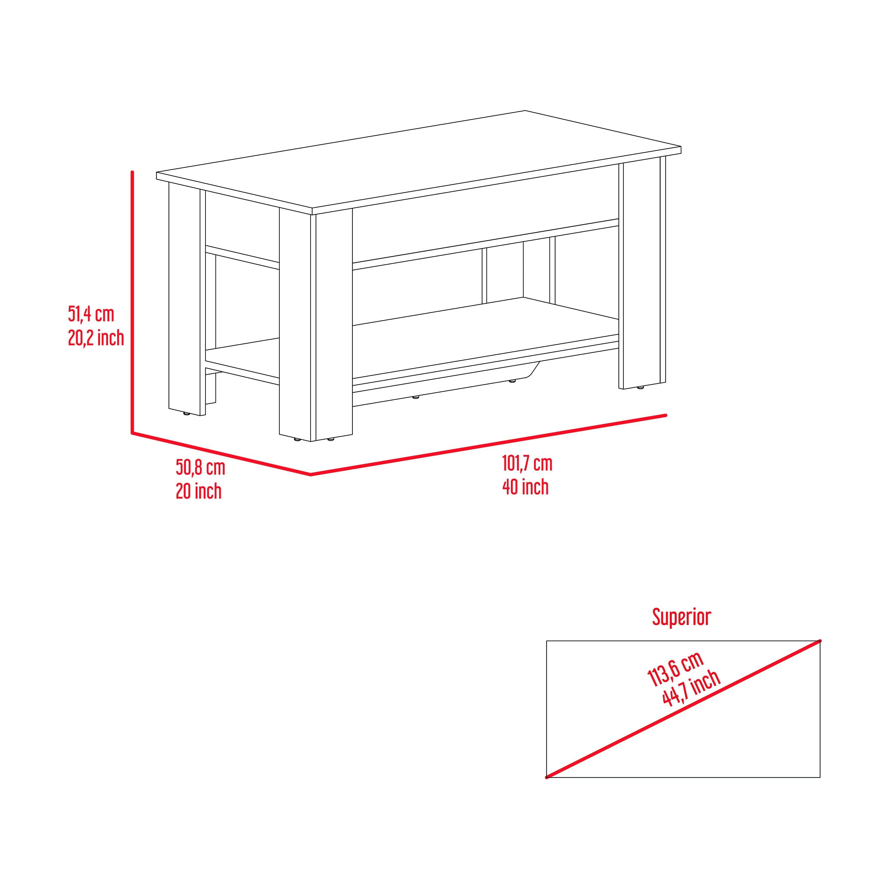 Karmen 1-Shelf Lid TopStorage Table Light Oak and White