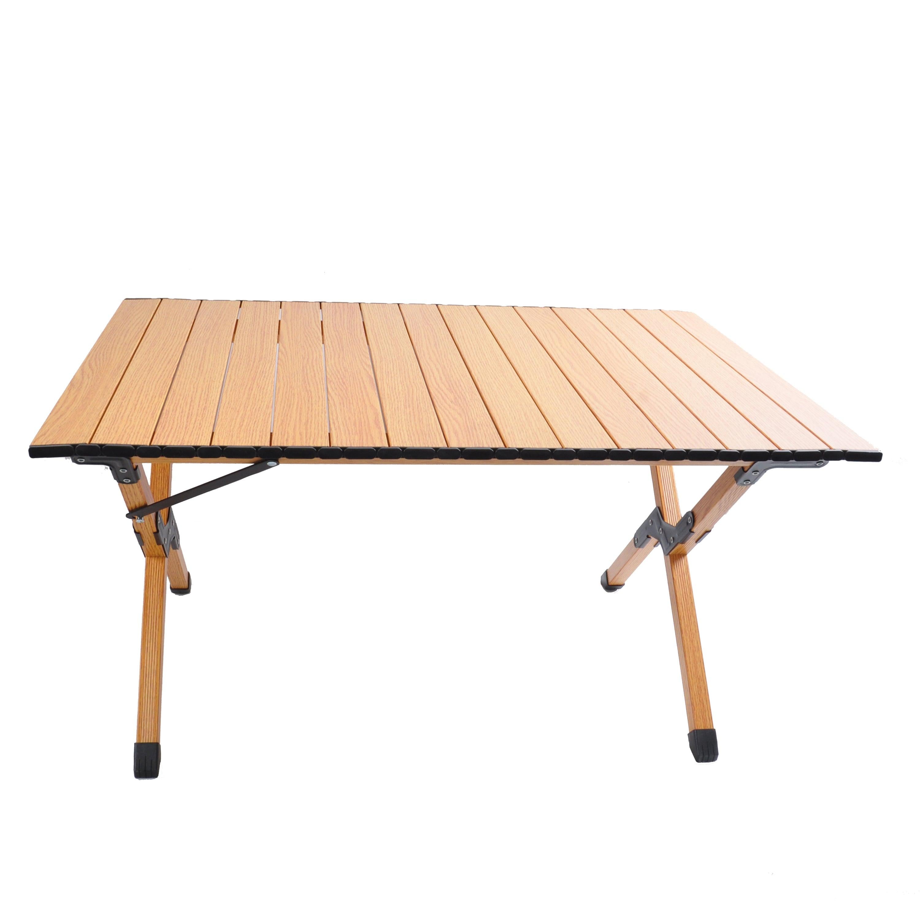 Portable picnic table, rollable aluminum alloy table top, with folding solid X-shaped frame, and handbag  ZB1002MW image