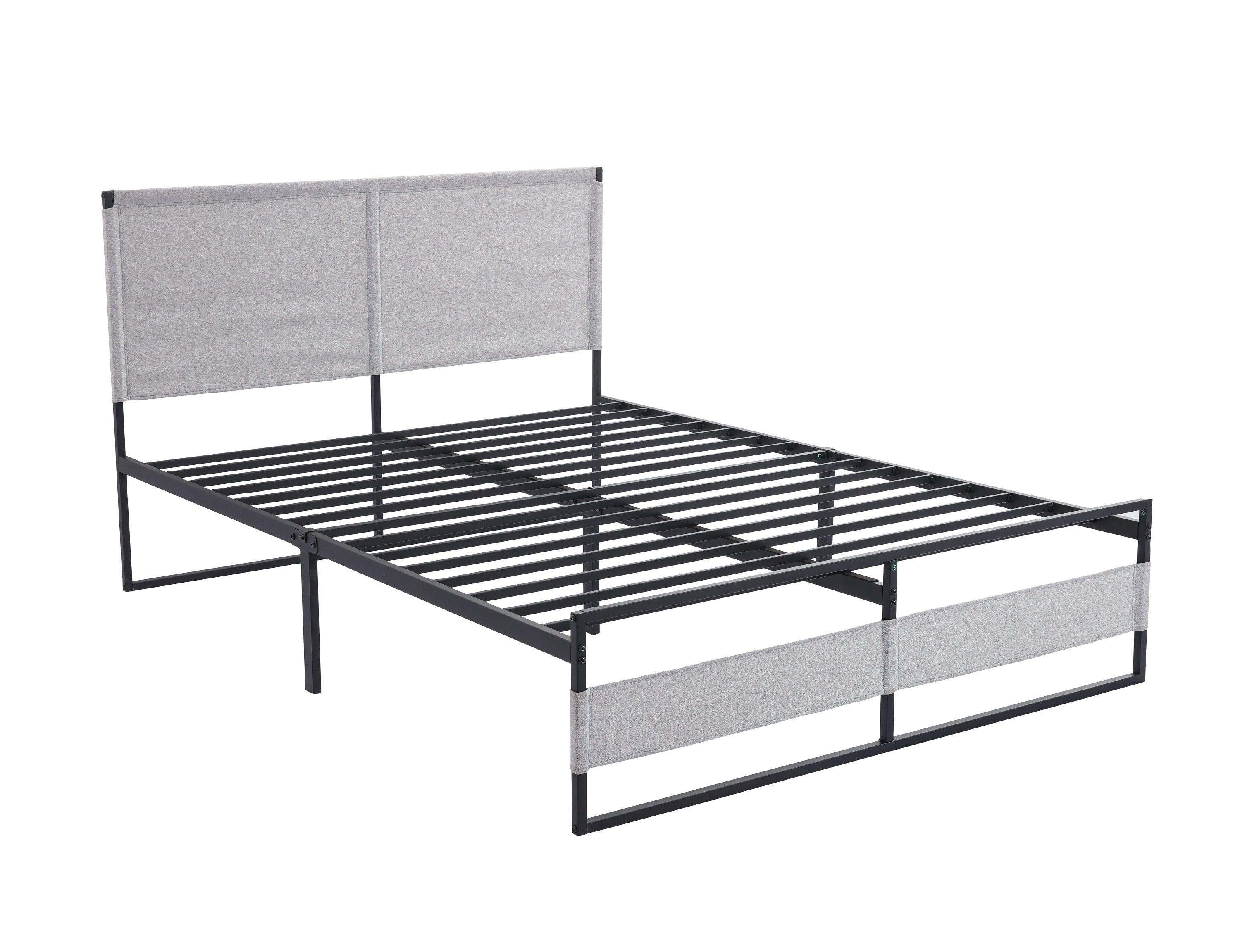 V4 Metal Bed Frame 14 Inch Queen Size with Headboard and Footboard, Mattress Platform with 12 InchStorage Space