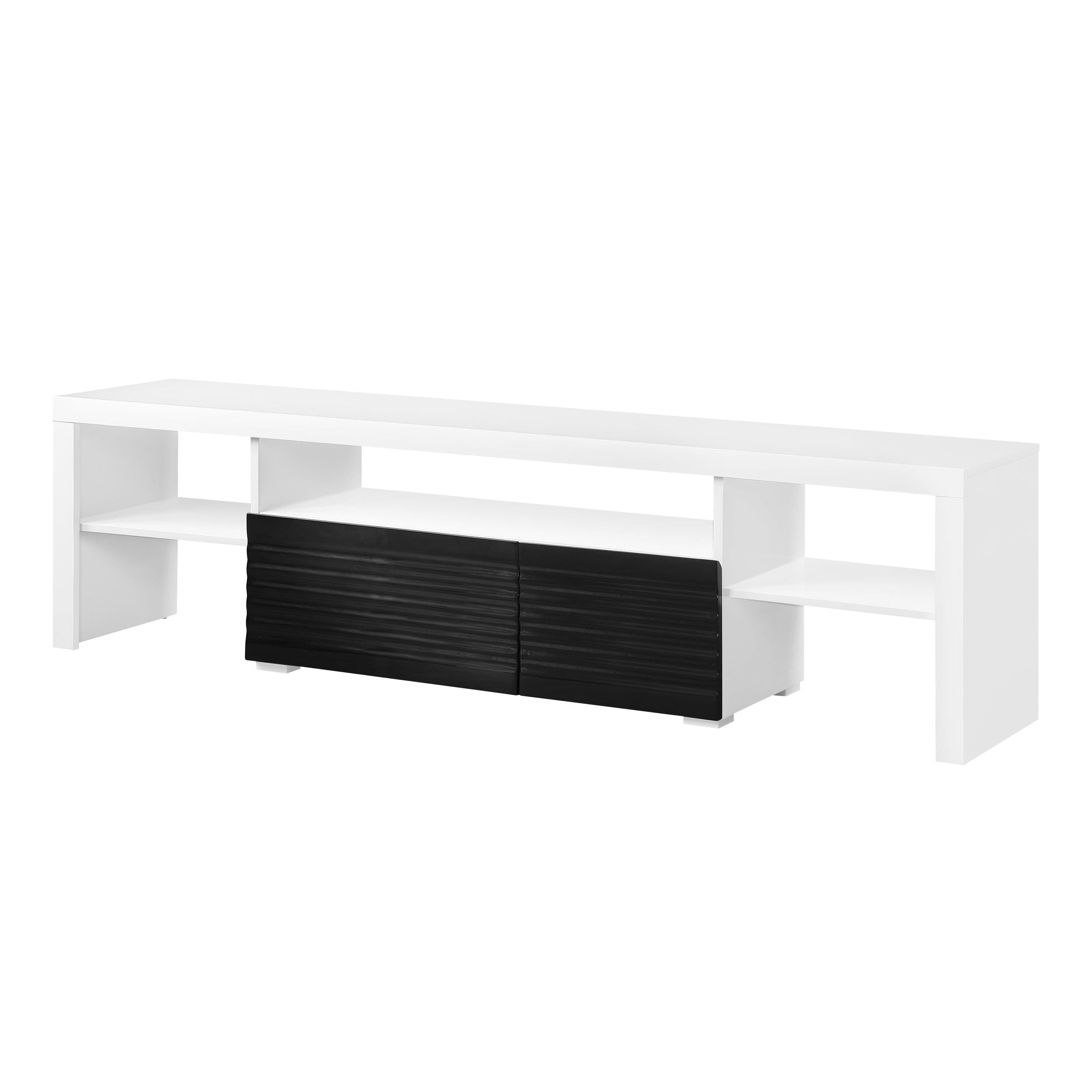 ACME Buck II TV Stand in White & Black High Gloss Finish LV00998