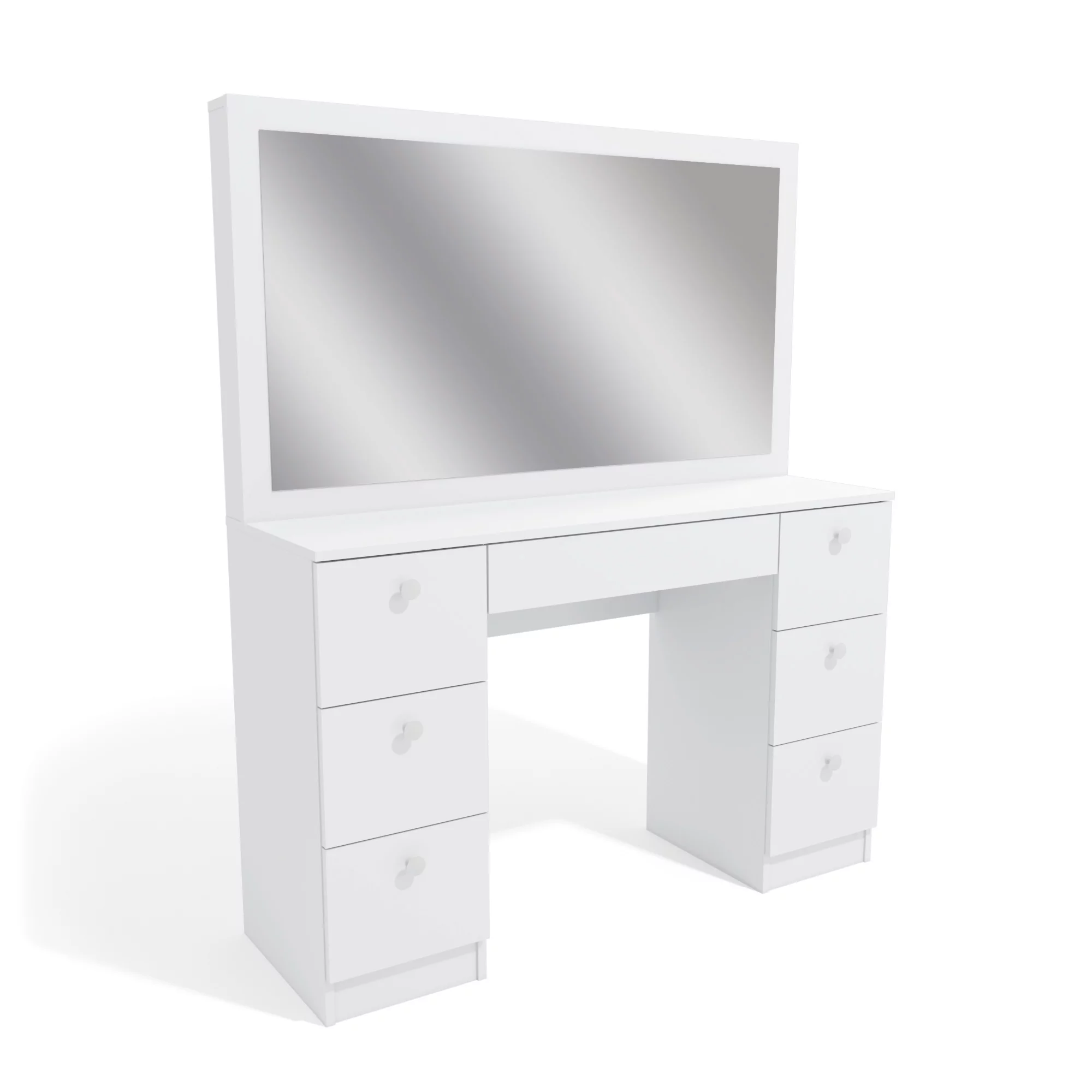 Modern Vanity Desk, White Finish, for Bedroom