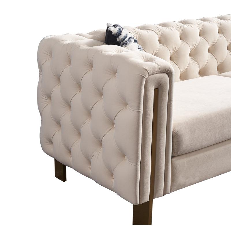 Modern velvet sofa CREAM color