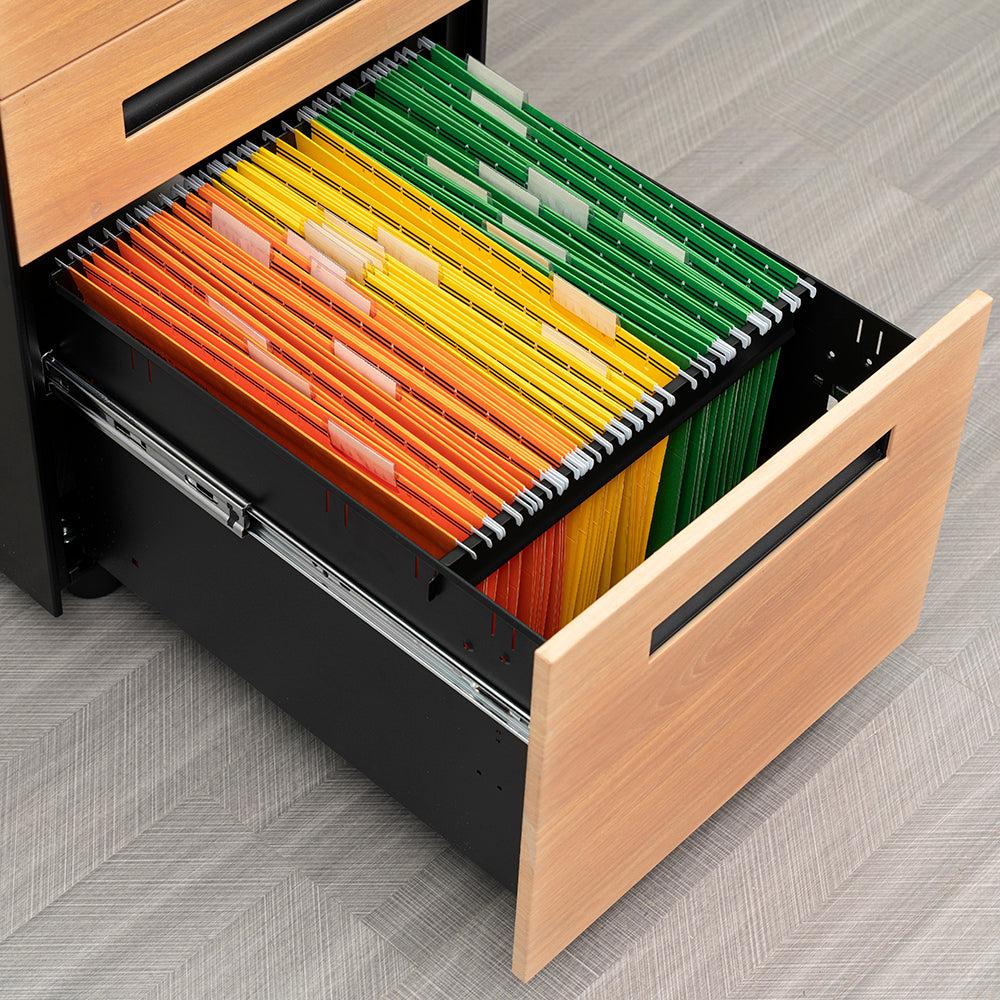 3 Drawer Mobile File Cabinet with Lock Steel File Cabinet for Legal/Letter/A4/F4 Size, Fully Assembled Include Wheels, Home/ Office Design