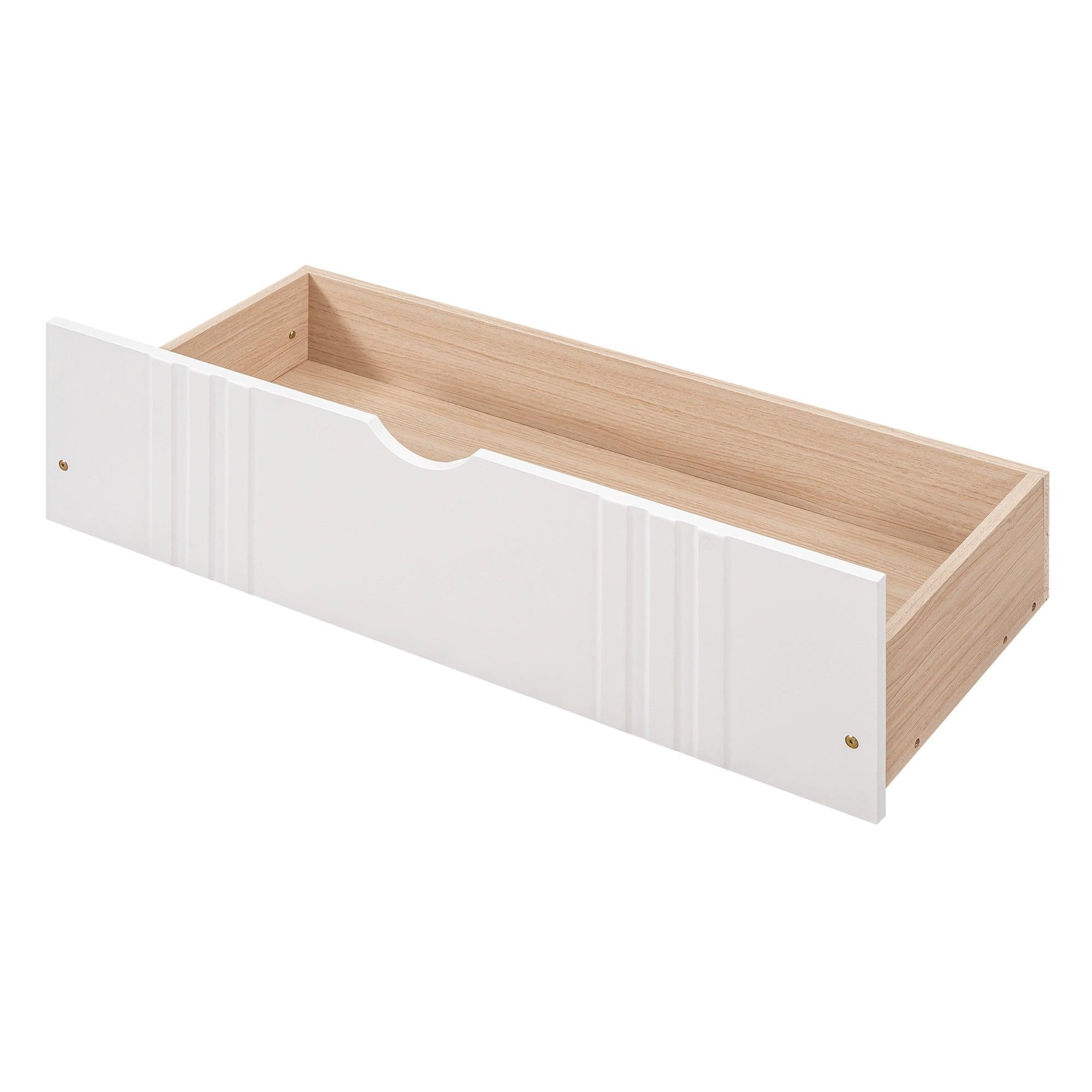 Twin Size Daybed Wood Bed with Two Drawers,White