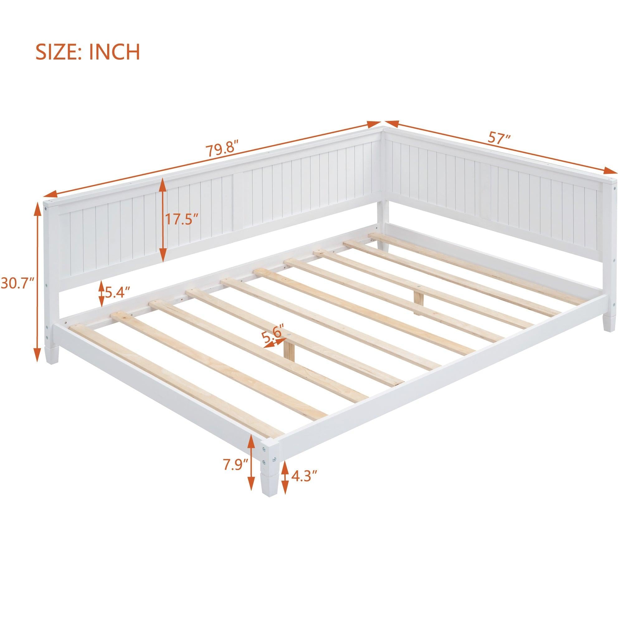 Full Size Wood Daybed/Sofa Bed, White