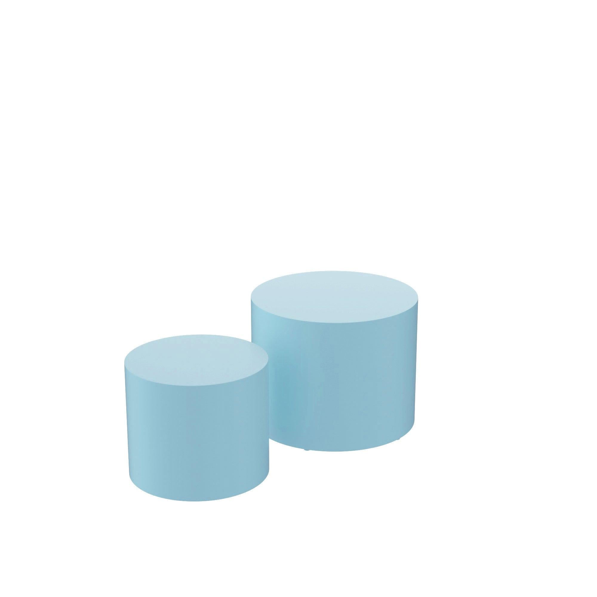 Nesting table set of 2 MDF Side Table Round Shape Blue