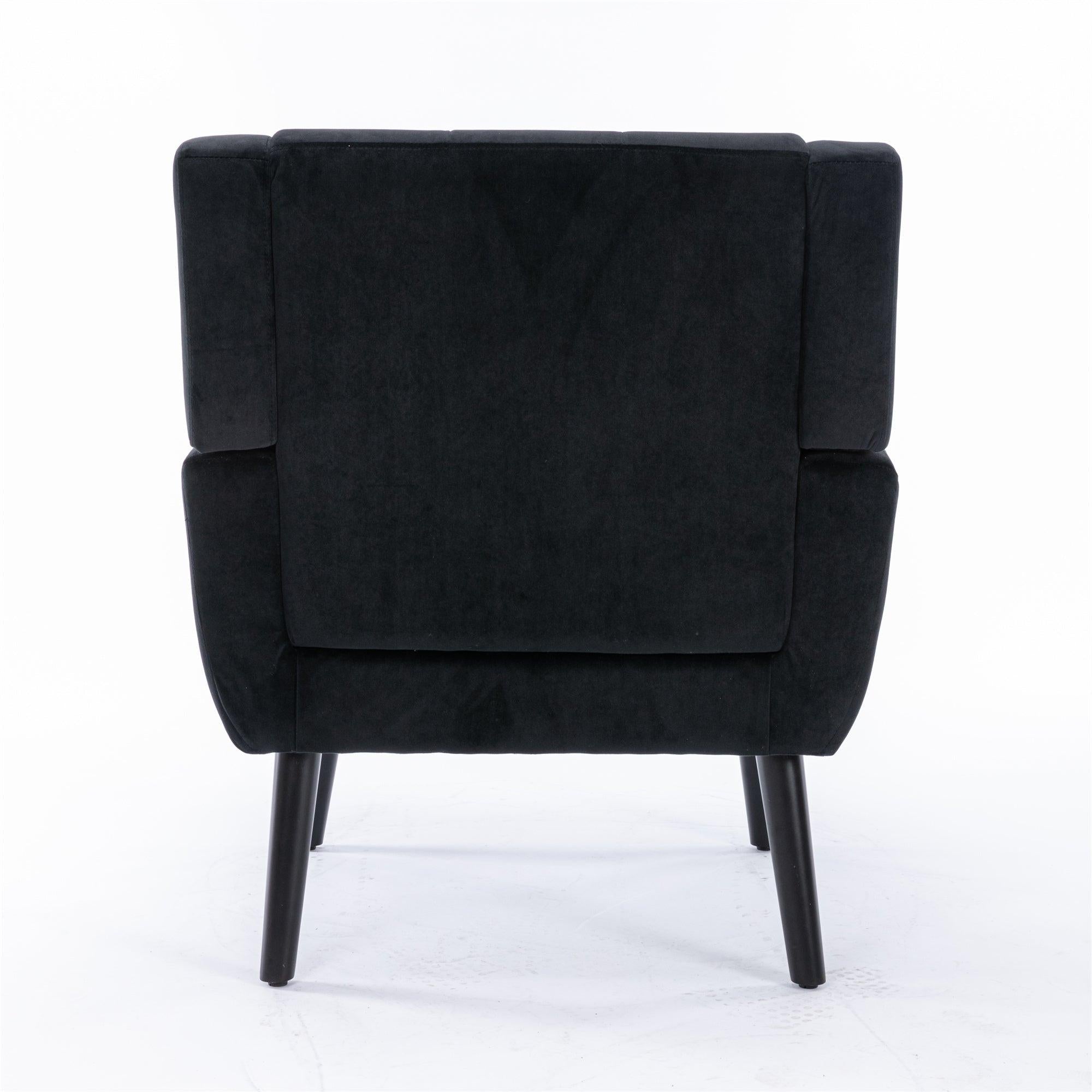 Modern Soft Velvet Material Ergonomics Accent Chair Living Room Chair Bedroom Chair Home Chair With Black Legs For Indoor Home