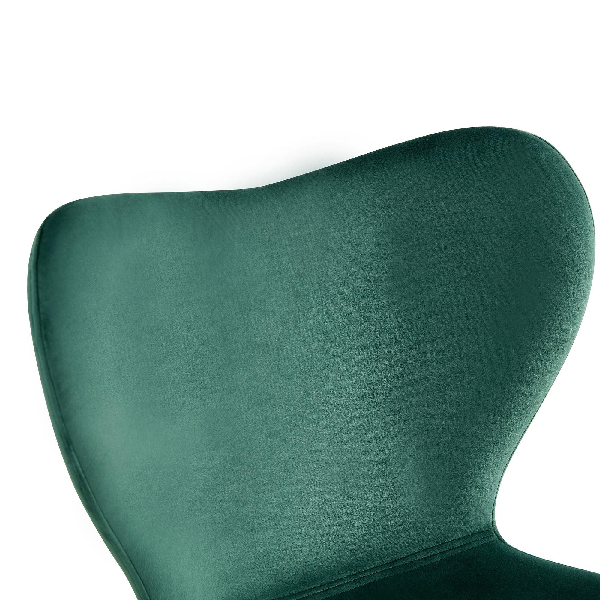 Dark Green Velvet Chair Barstool Dining Counter Height Chair Set of 2