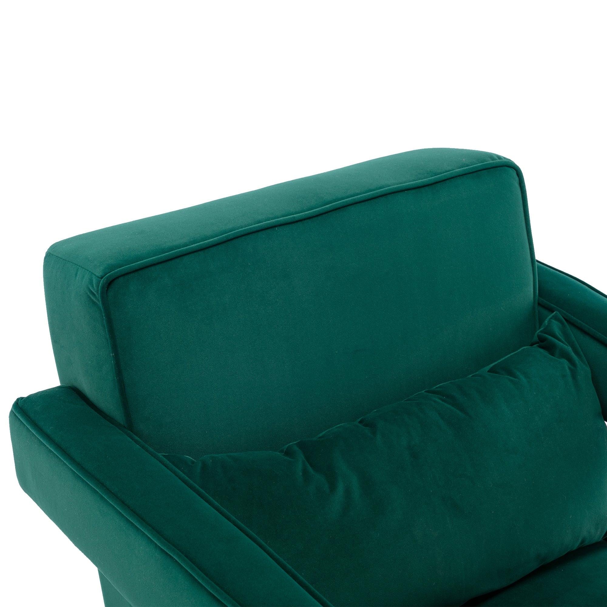 Modern  Velvet Open Back Upholstered Armchair with Pillow