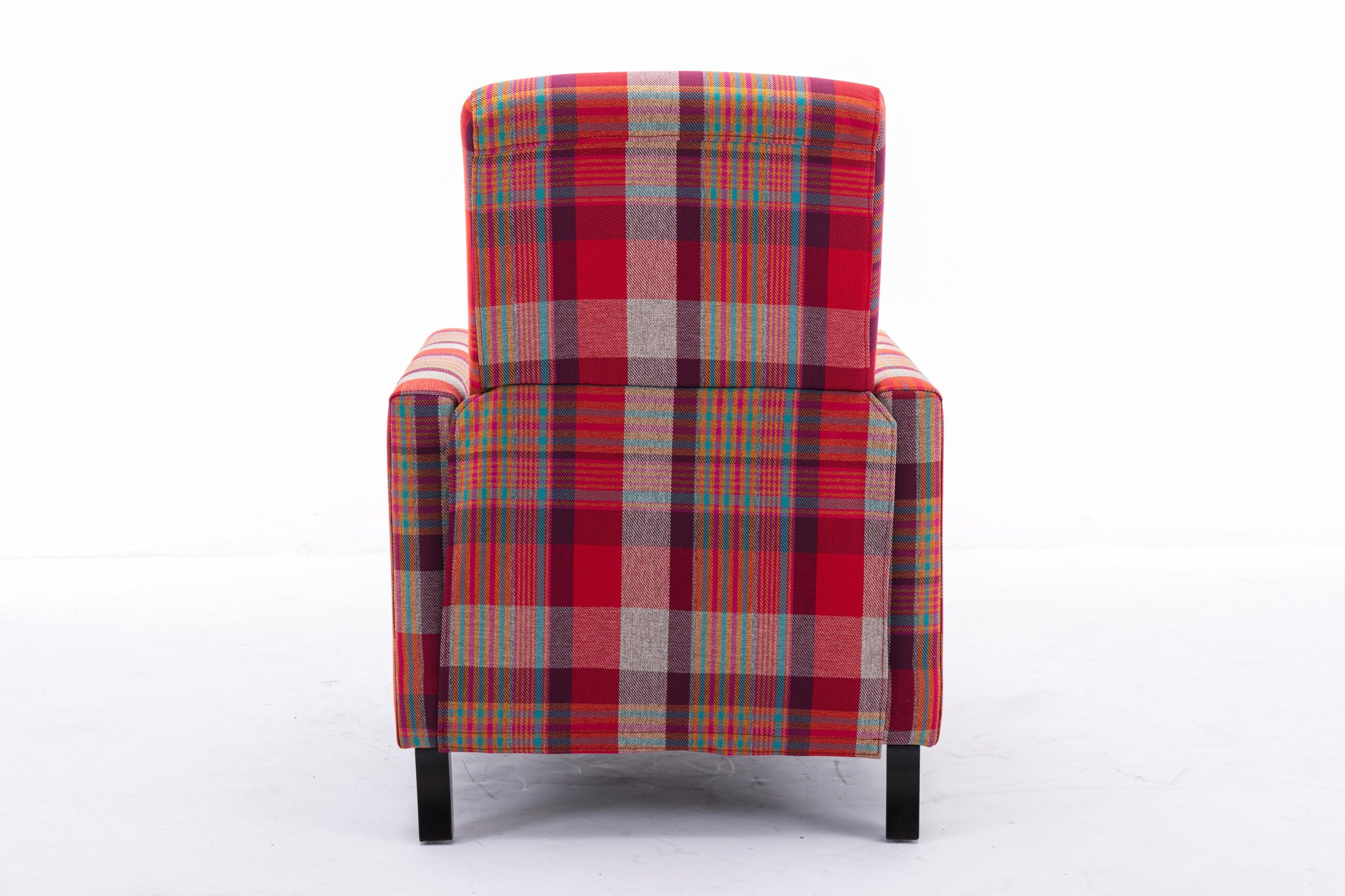 Red recline chair,The red cloth chair is convenient for home use, comfortable and the cushion is soft，Easy to adjust backrest Angle