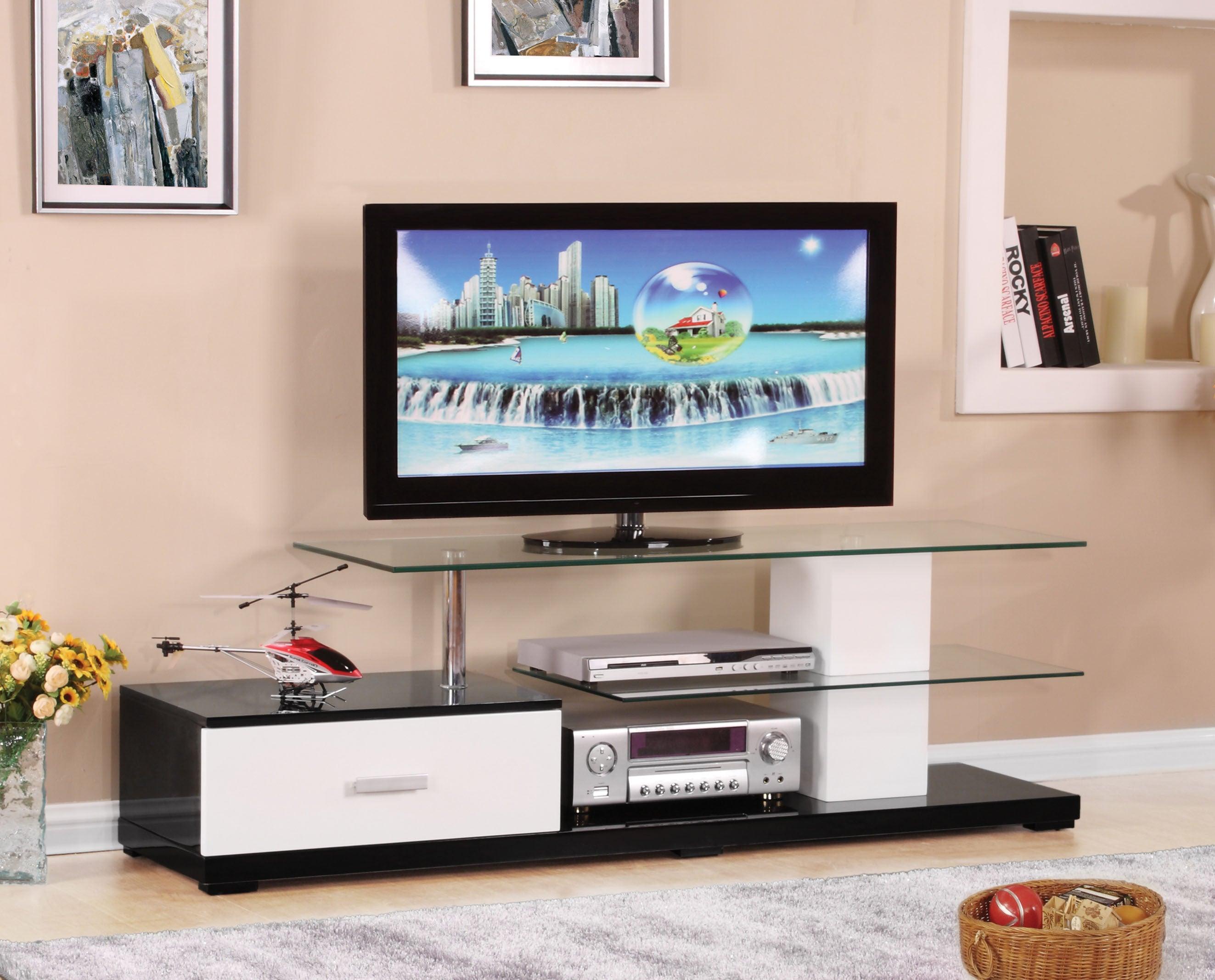 ACME Ivana TV Stand in White & Black 91140 image