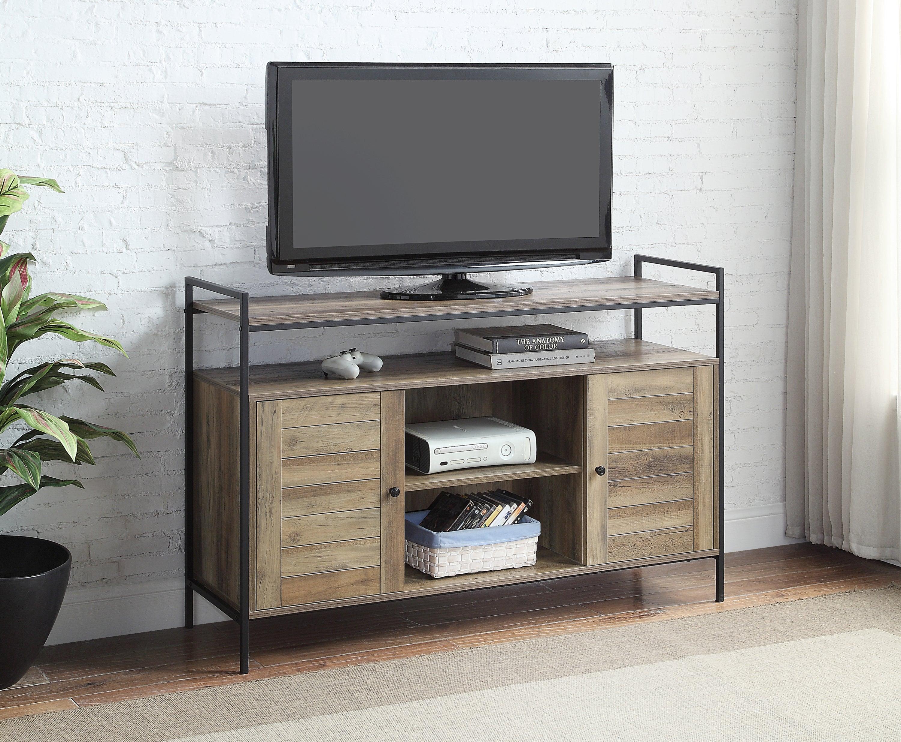 ACME Baina TV Stand in Rustic Oak & Black Finish LV00743 image