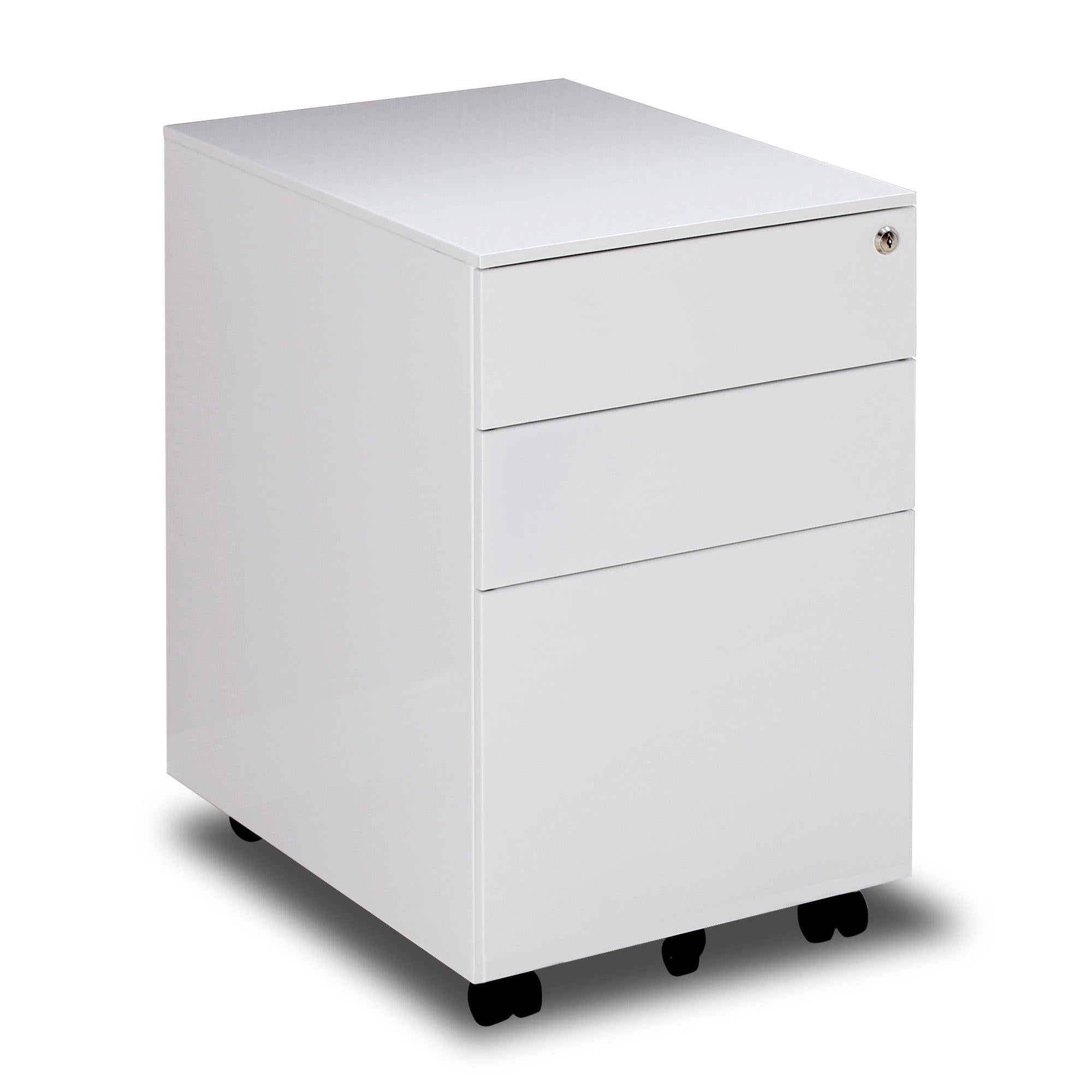 3 Drawer Mobile File Cabinet with Lock Steel File Cabinet for Legal/Letter/A4/F4 Size, Fully Assembled Include Wheels, Home/ Office Design