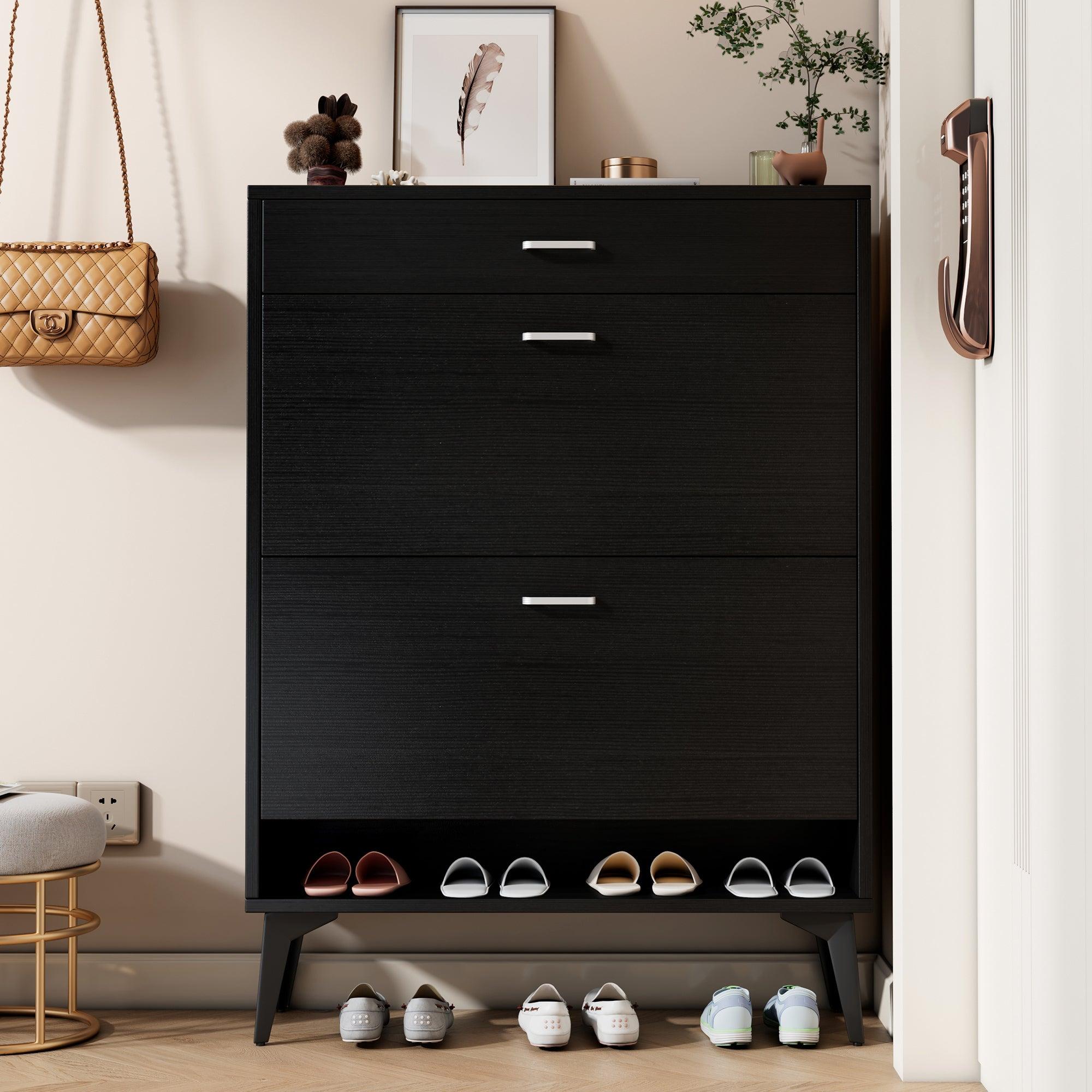 Shoe Cabinet ,ShoeStorage shelves, Black image