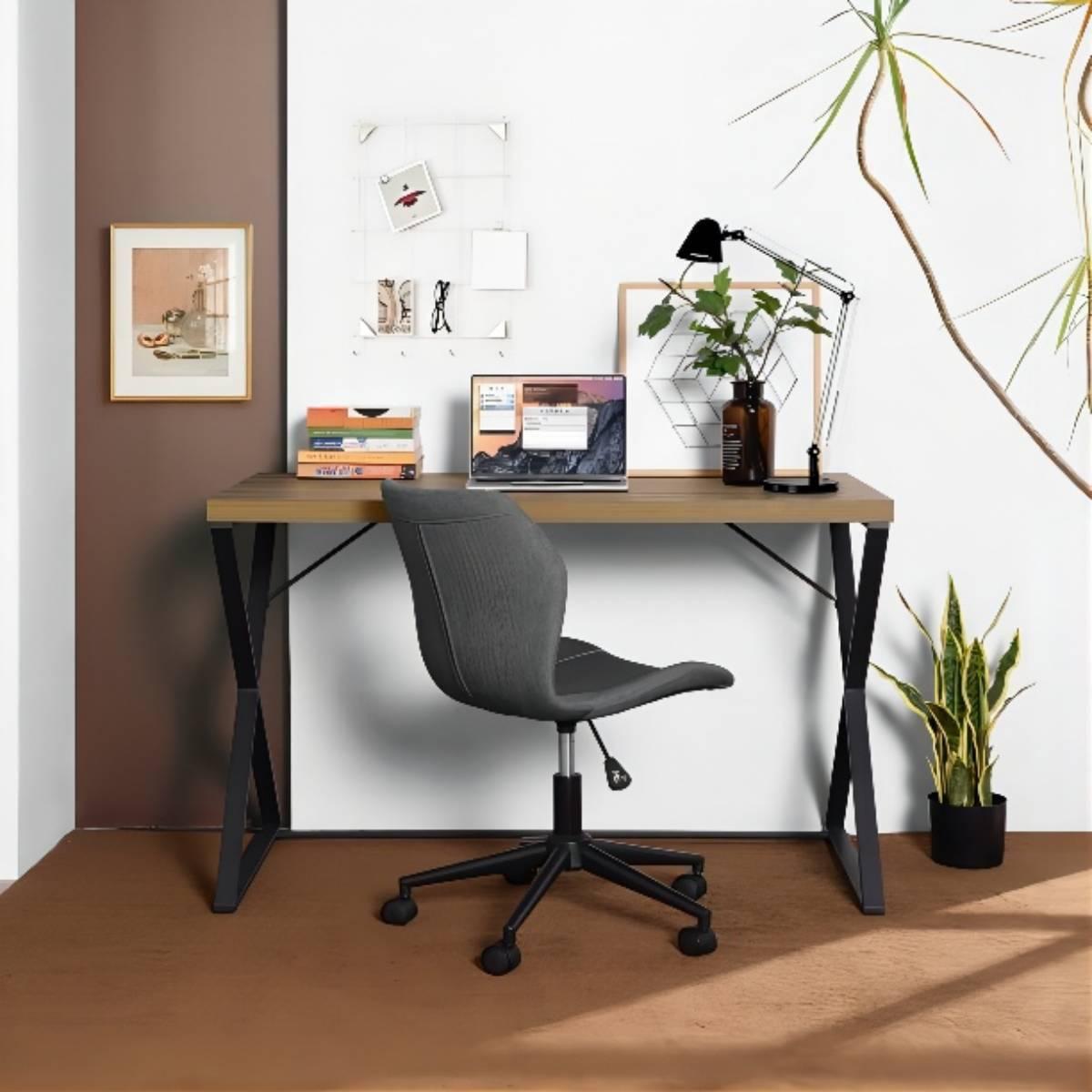 47.2" L Computer Desk, Console Desk - OAK & BLACK image