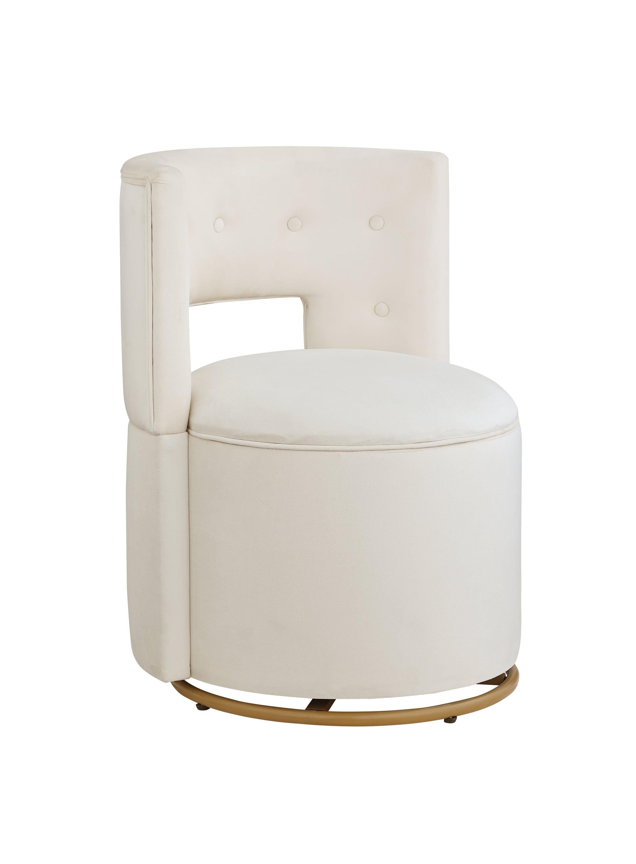 360° Swivel Accent Chair withStorage Function, Velvet Curved Chair with Gold Metal Base for Living Room, Nursery, Bedroom