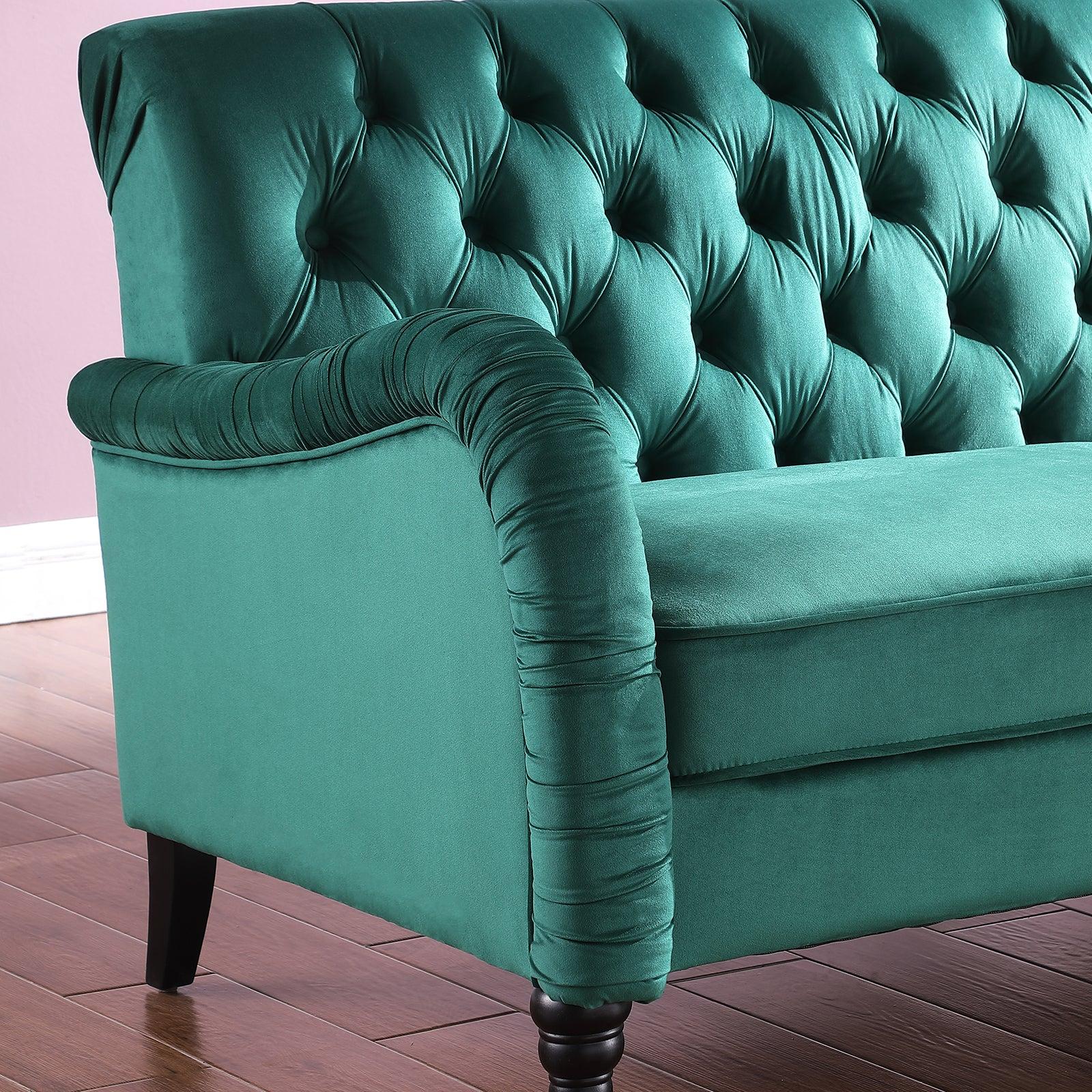 2229,DARK GREEN  Chesterfield;3 seater ,modern sofa