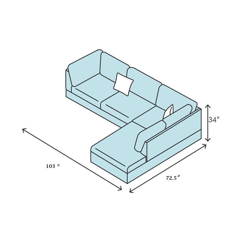 3 PC Sectional Sofa Set, (Black) Faux Leather left-Facing Sofa with FreeStorage Ottoman