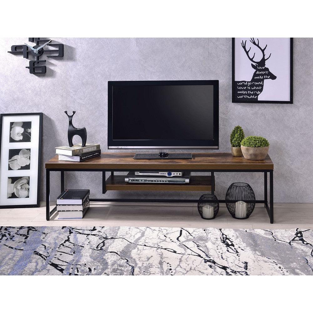 ACME Bob TV Stand in Weathered Oak & Black 91782 image