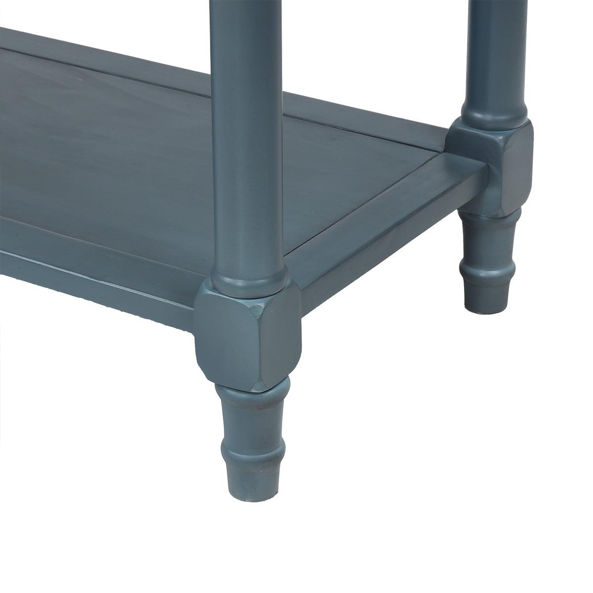 Daisy Series Console Table Traditional Design with Two Drawers and Bottom Shelf (Navy)