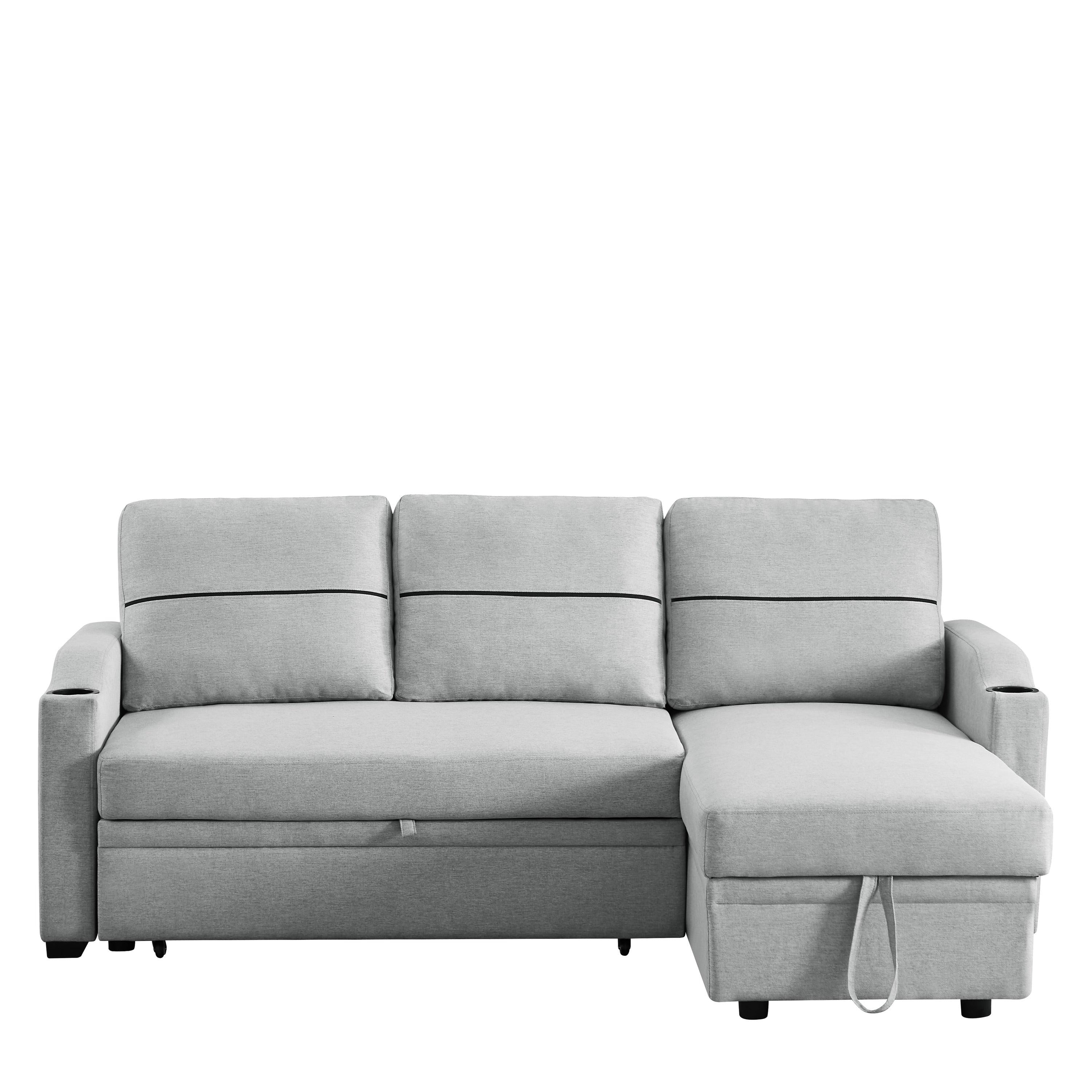 9191 Light gray pull-outStorage sofa