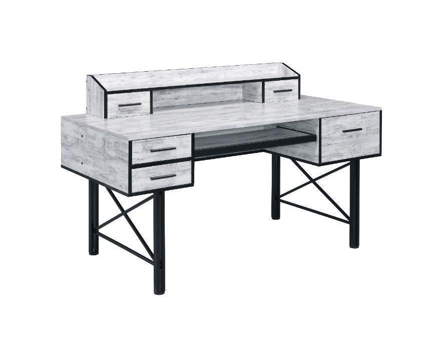 ACME Safea Computer Desk, Antique White & Black Finish 92802 image