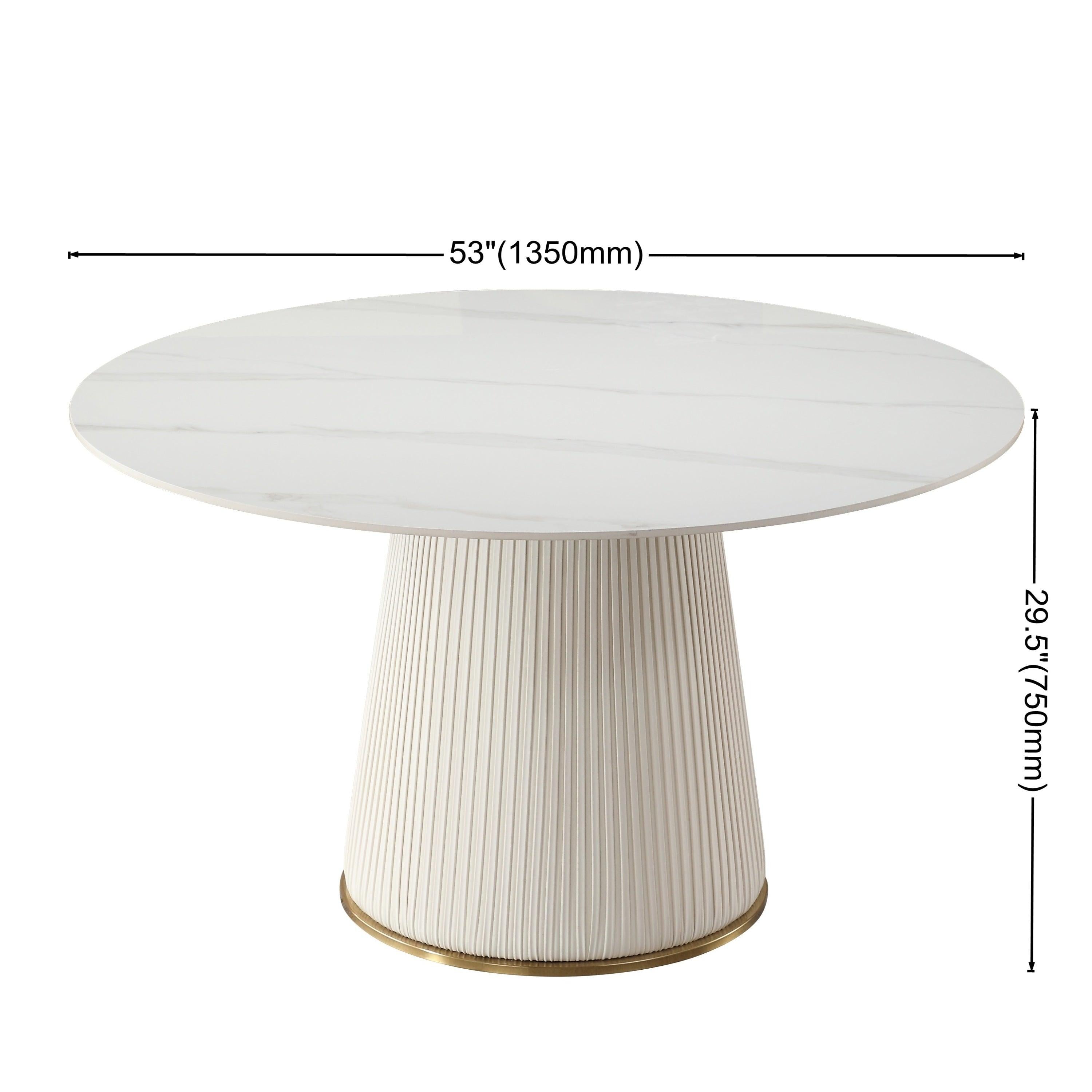 53 inch Round sintered stone carrara white dining table