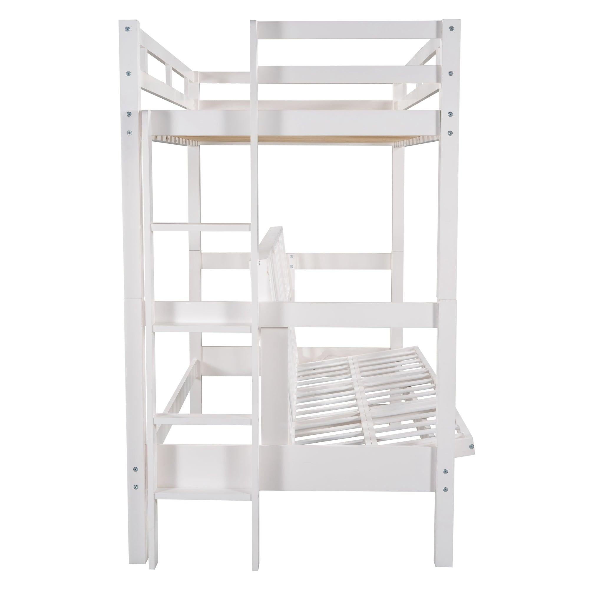 Twin over Full Convertible Bunk Bed - White