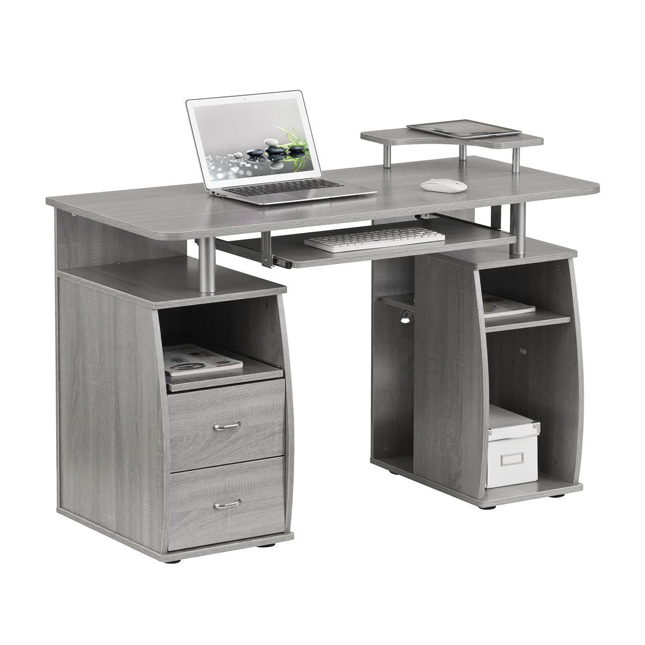 Techni Mobili Complete Computer Workstation Desk WithStorage, Grey