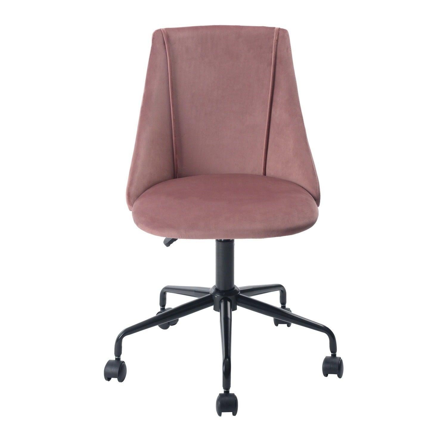 Velvet Upholstered Task Chair/ Home Office Chair - Rose