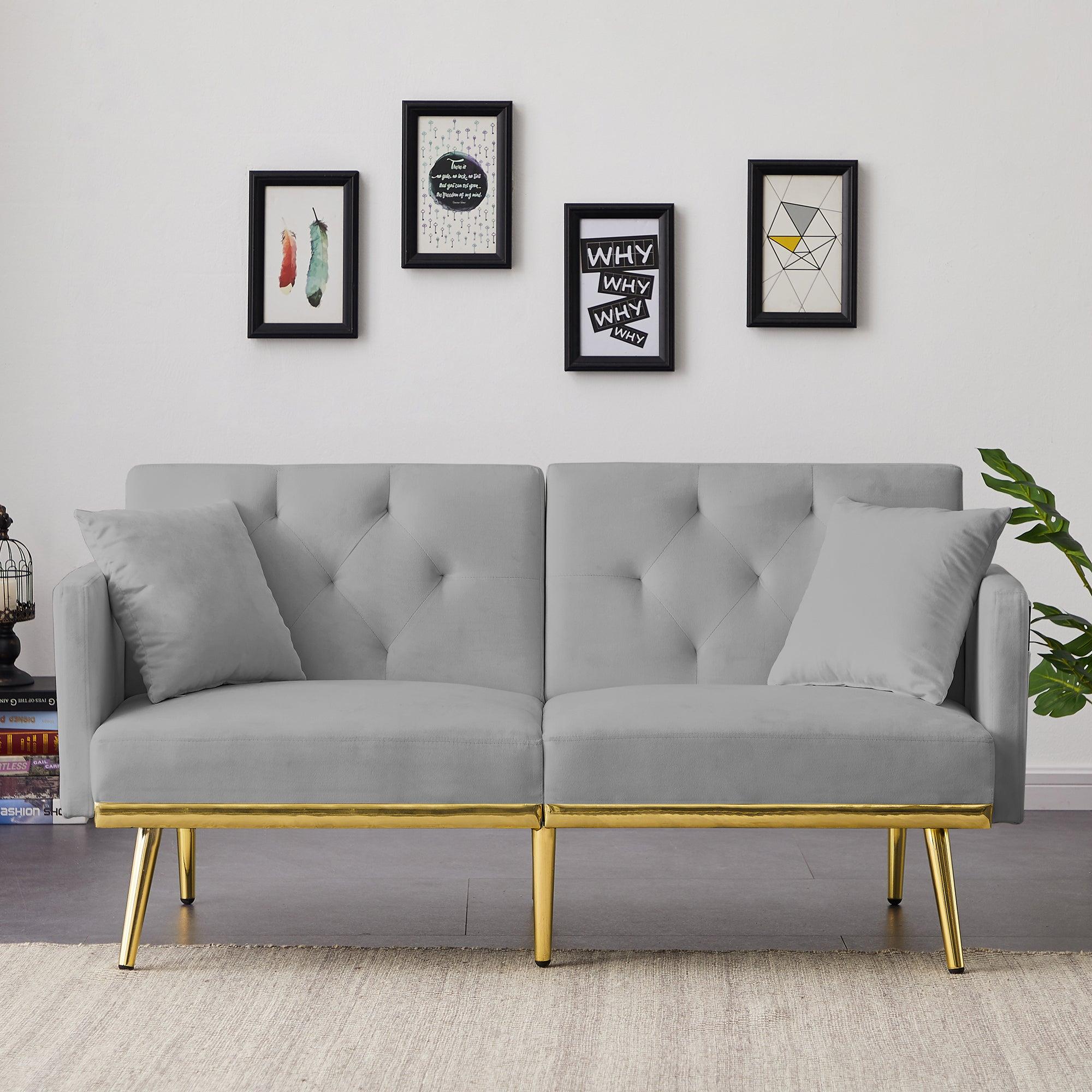 GREY VELVET  SOFA BED image