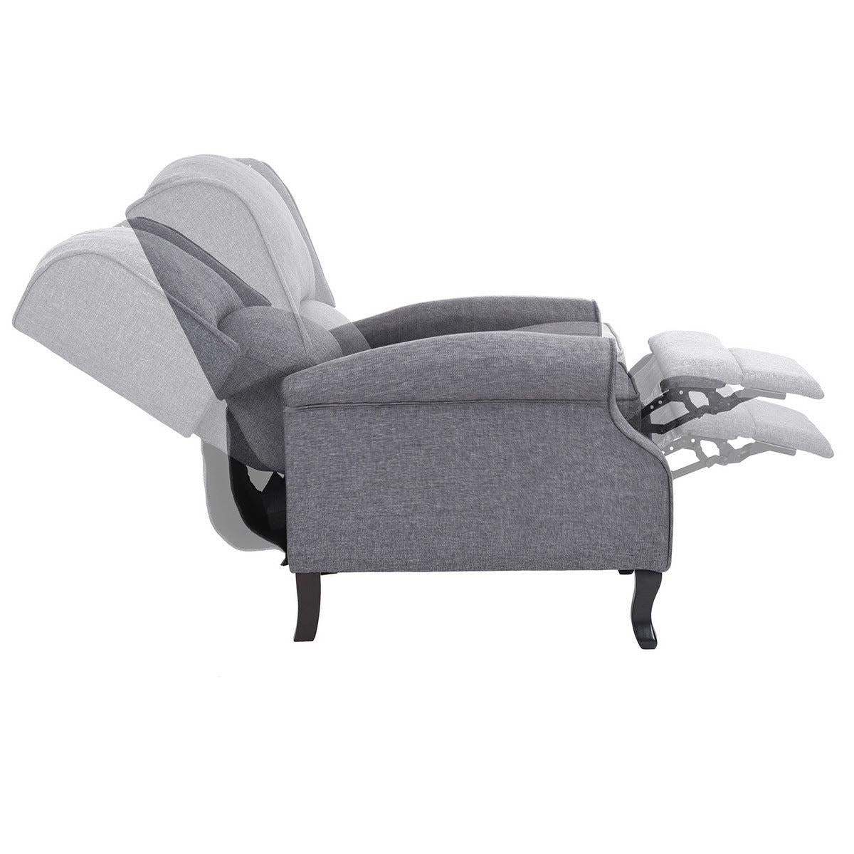 Fabric Wingback Recliner Chair for Living Room, Tufted Reading Chairs for Adults, Lazy Boy Recliners Chairs for Small Space,Lounge Chair(Grey)