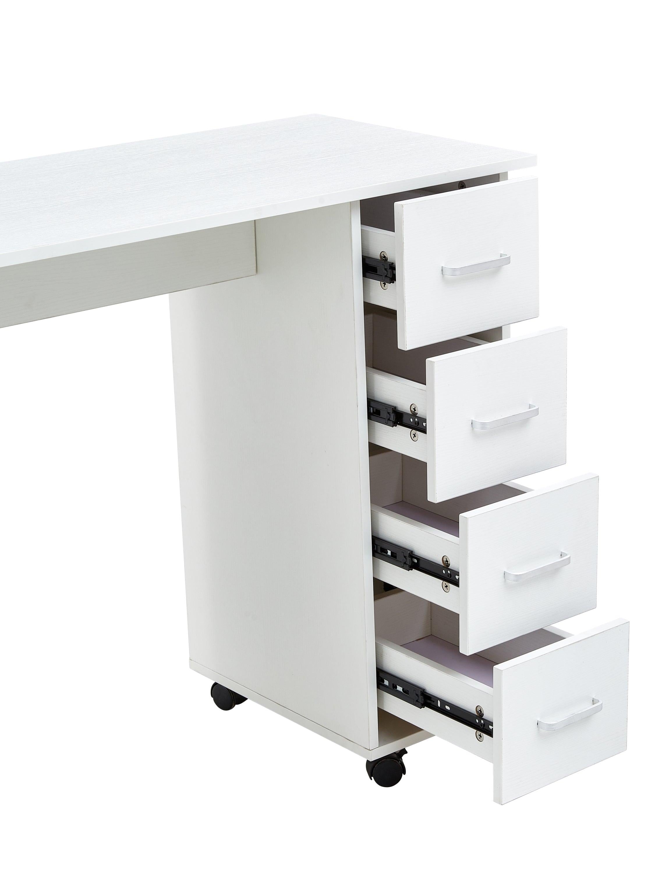 Home Office Computer Desk Table with Drawers White 41.73‘’L 17.72''W 31.5''H