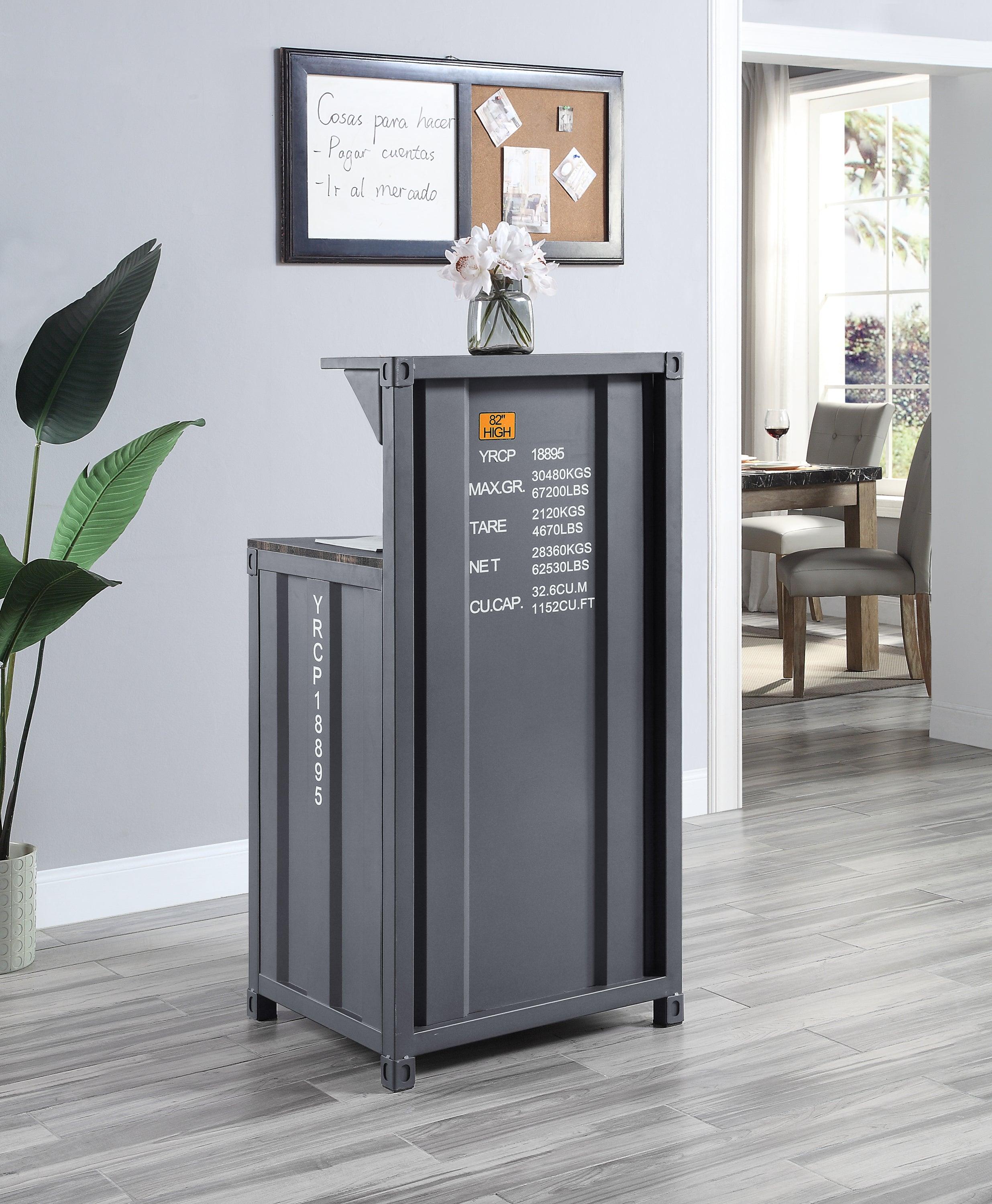 ACME CarReception Desk in Gunmetal Finish AC00378