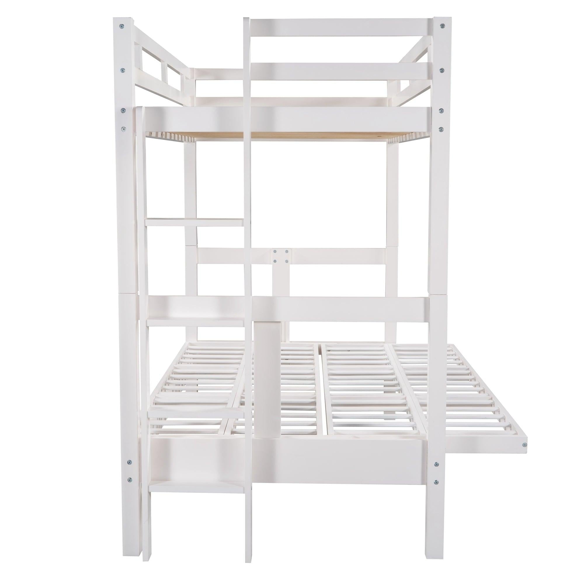 Twin over Full Convertible Bunk Bed - White