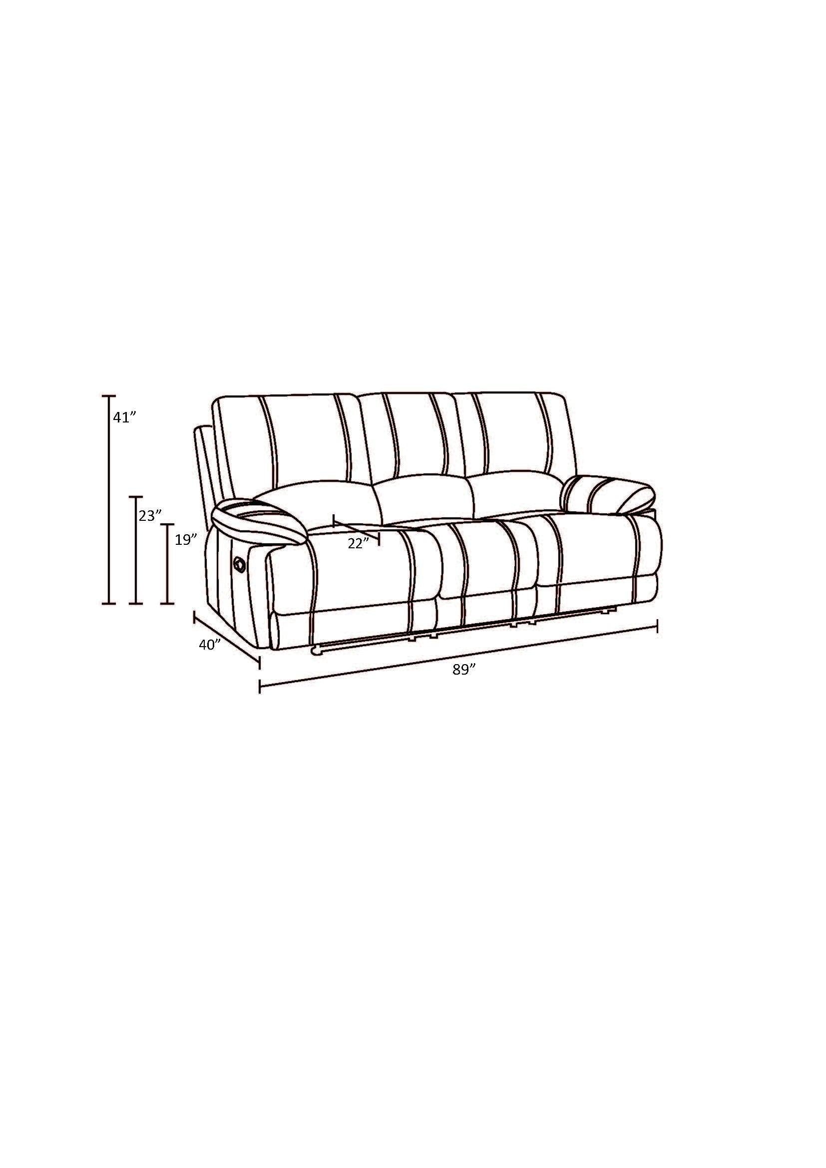 Global United Leather-Air Recliining  Sofa