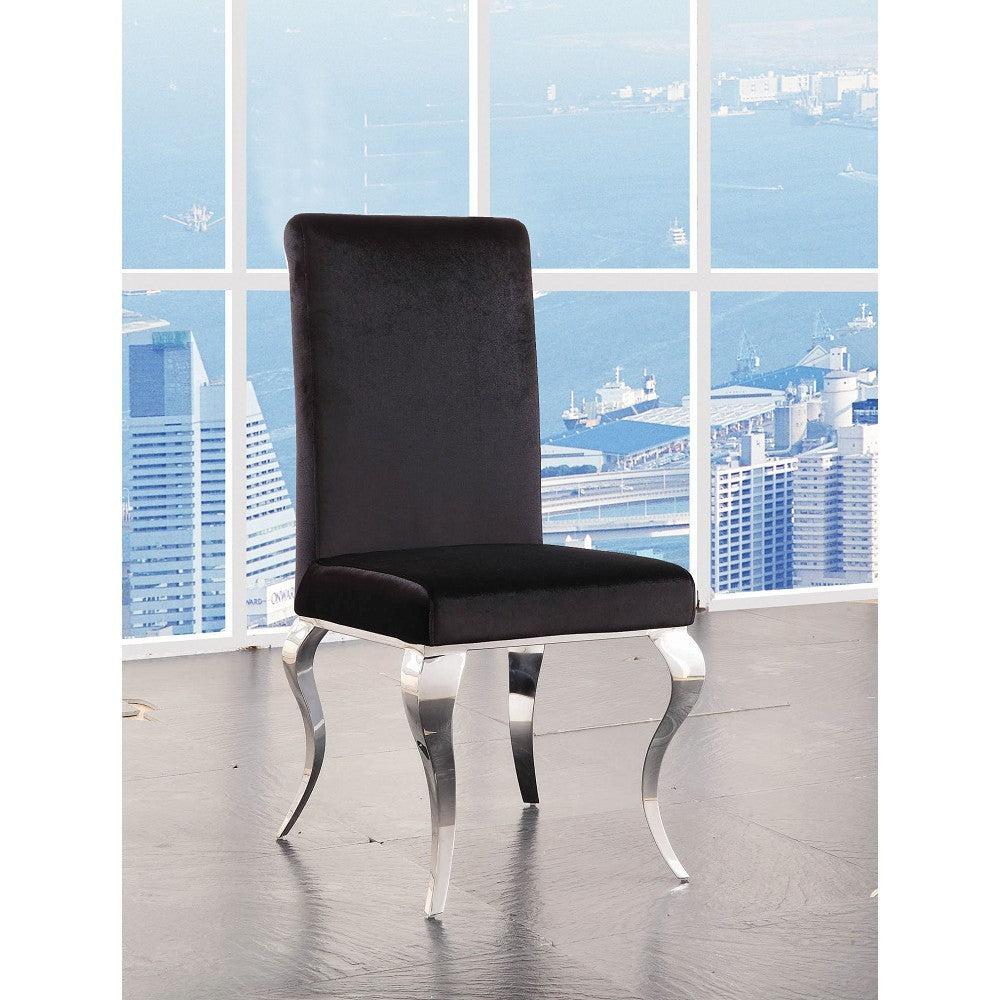 ACME Fabiola Side Chair (Set-2) in Fabric & Stainless Steel 62072 image