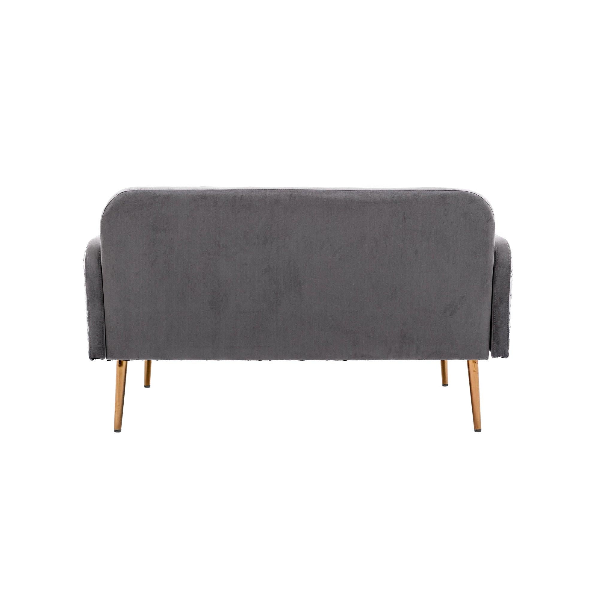 Velvet  Sofa , Accent sofa .loveseat sofa with metal feet