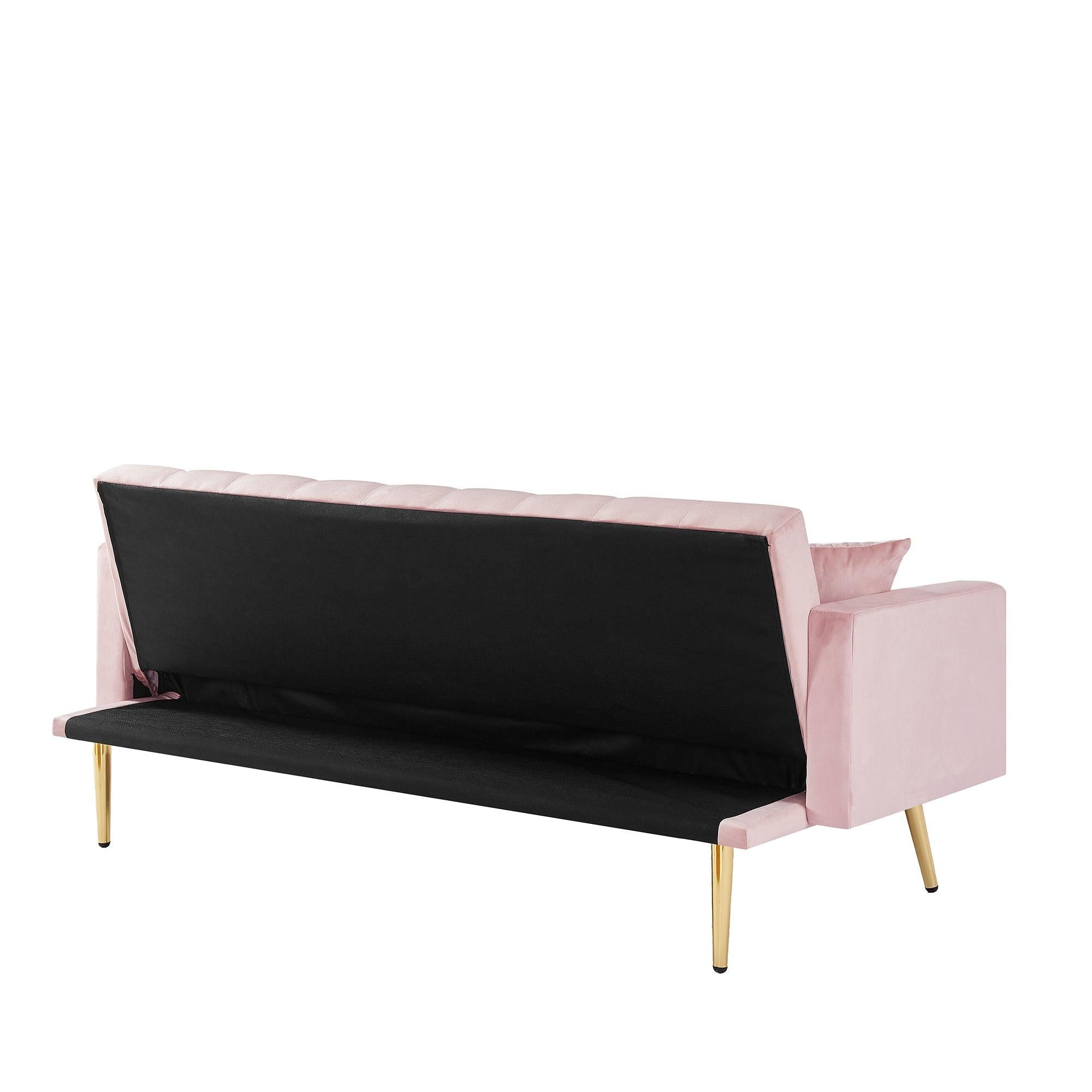 PINK Convertible Folding Futon Sofa Bed , Sleeper Sofa Couch for Compact Living Space.