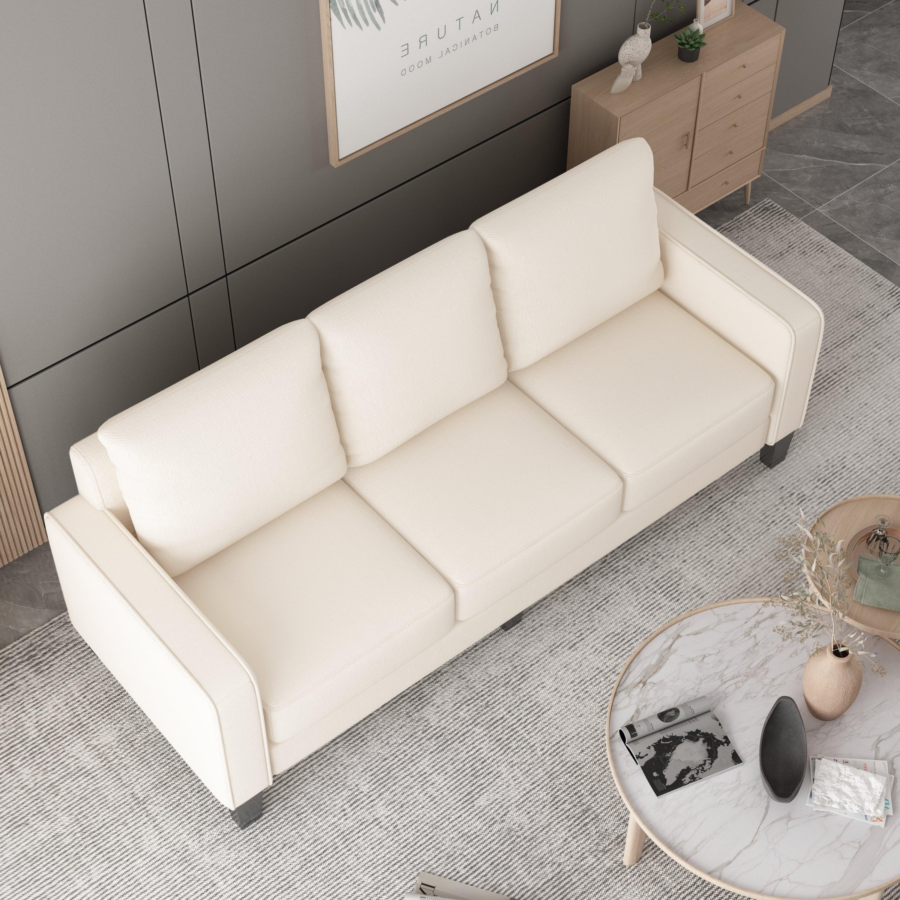 Modern Living Room Furniture Sofa in Beige Fabric