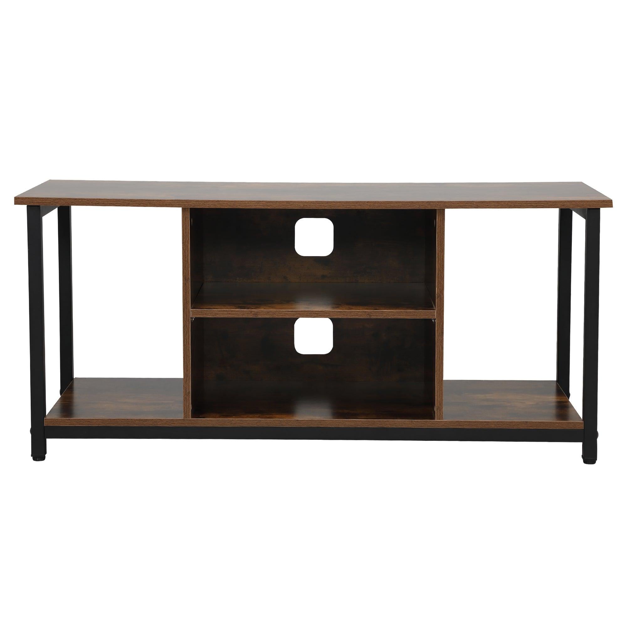 TV Stand for TV up to 50 inch 3 Tier Entertainment CenterModern TV Stand Media Console Table with Open ShelvingStorage Wood Retro Industrial TV Cabinet for Living Room Bedroom