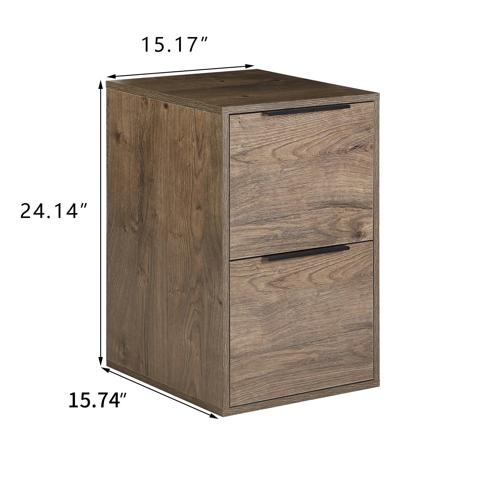 D400mm WOOD FILE CABINET 2 DRAWERS  Grey