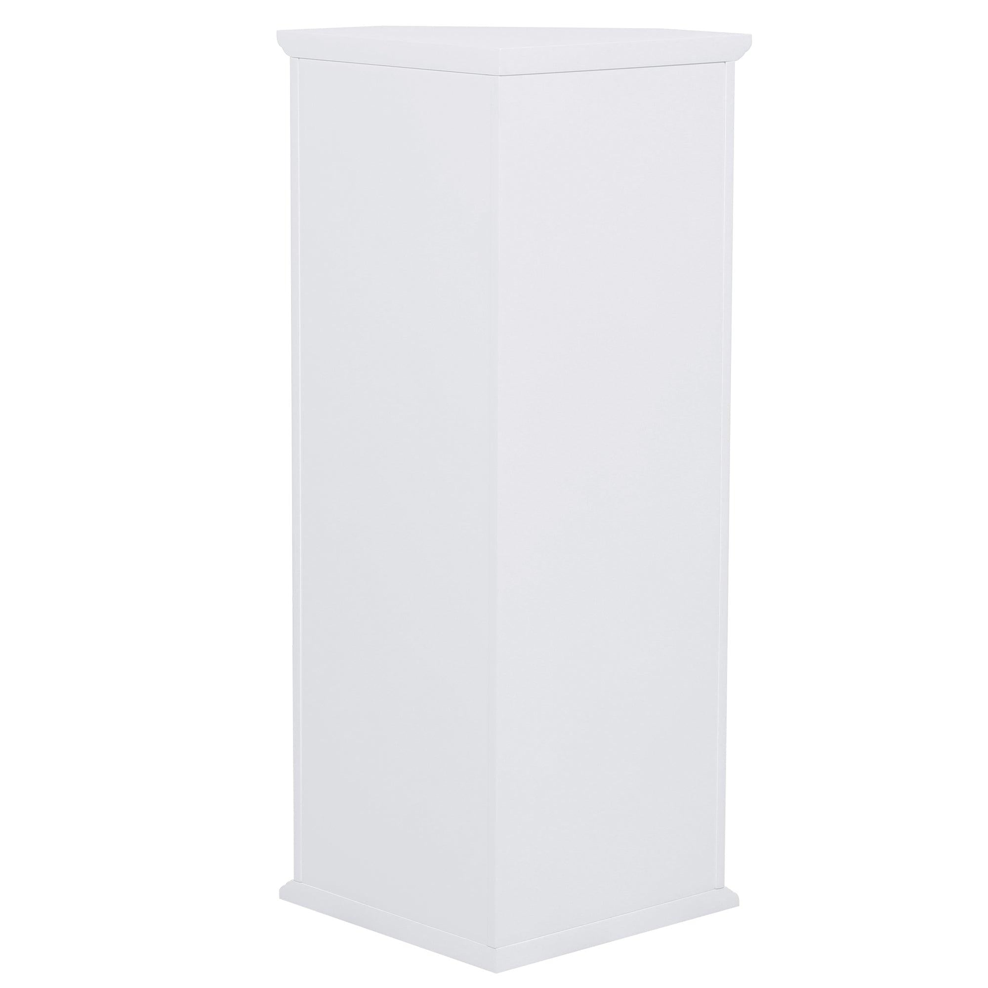 Freestanding Bathroom Cabinet with Glass Door, CornerStorage Cabinet for Bathroom, Living Room and Kitchen, MDF Board with Painted Finish, White