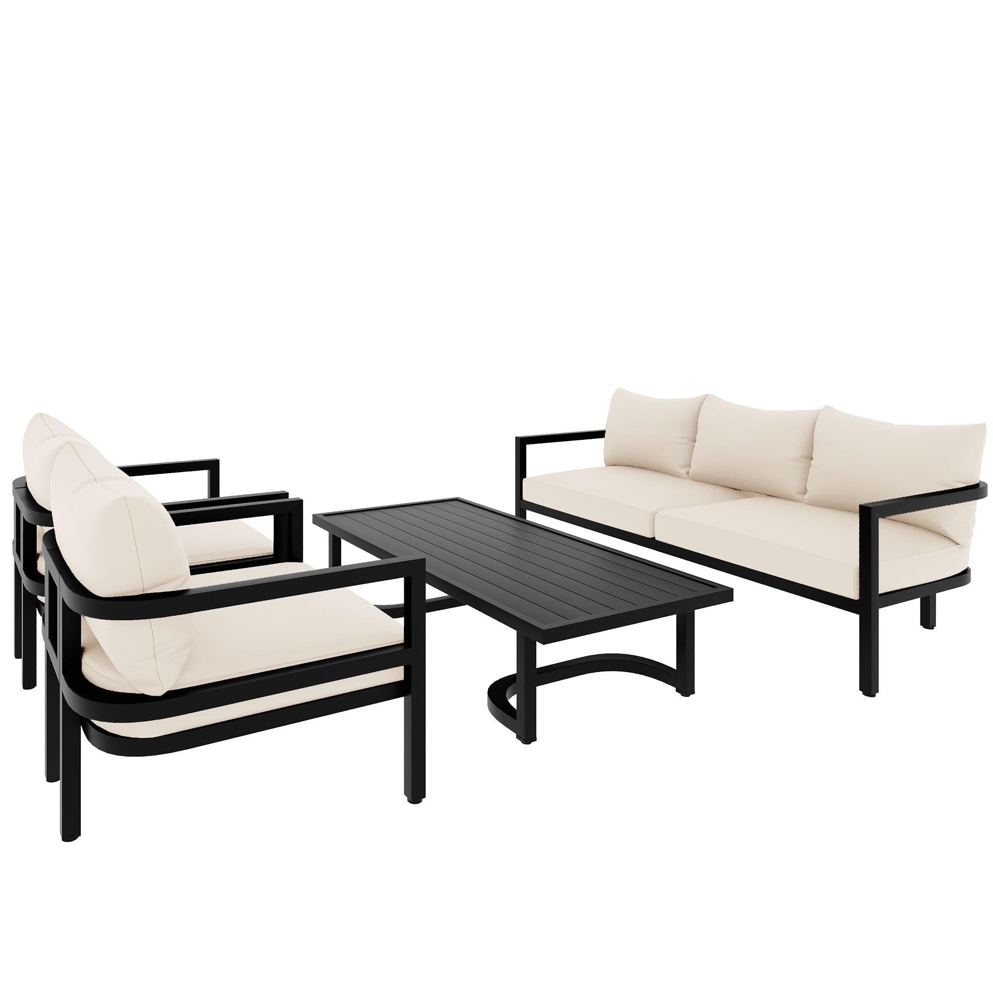 Multi-person Outdoor Steel Sofa Set, Waterproof, Anti-rust and Anti-uv, Suitable for Gardens and Lawns