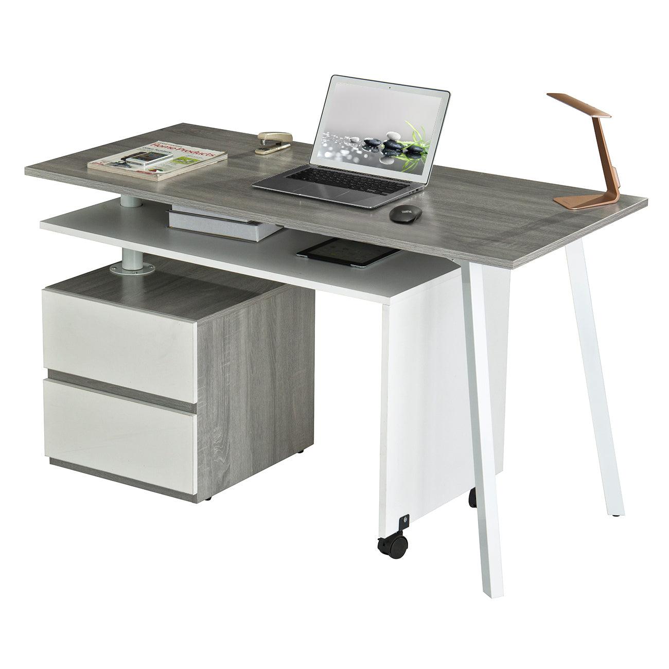 Techni Mobili Rotating Multi-PositionalModern Desk, Grey