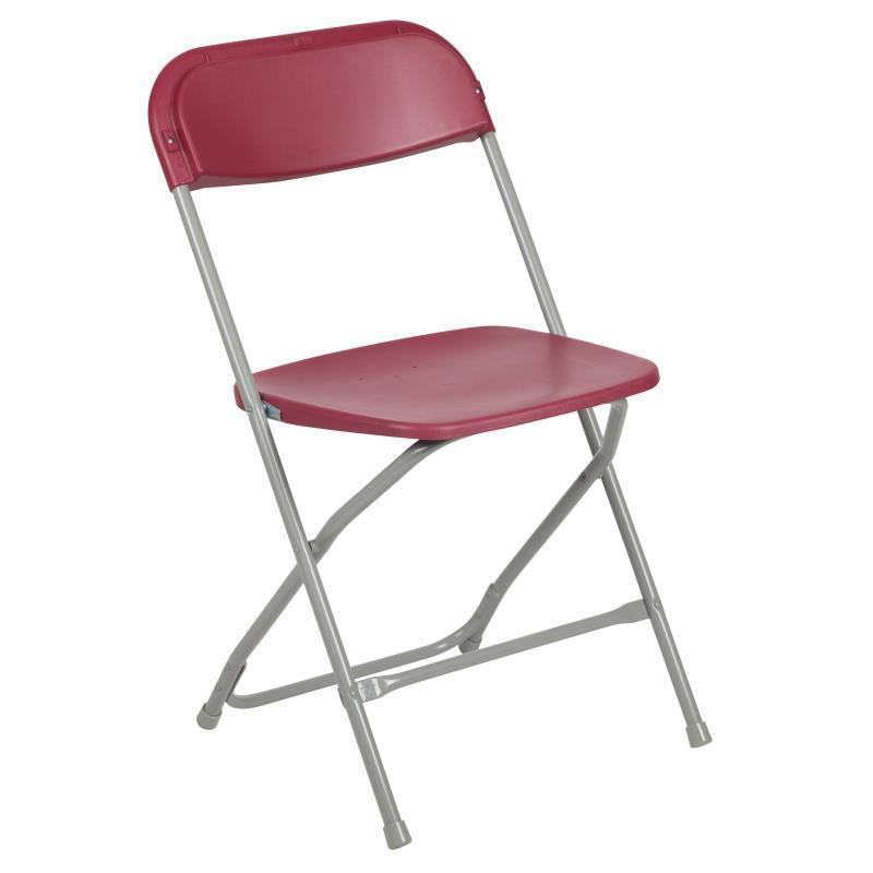 Hercules™ Series Plastic Folding Chair - Red - 650LB Weight Capacity Comfortable Event Chair - Lightweight Folding Chair -